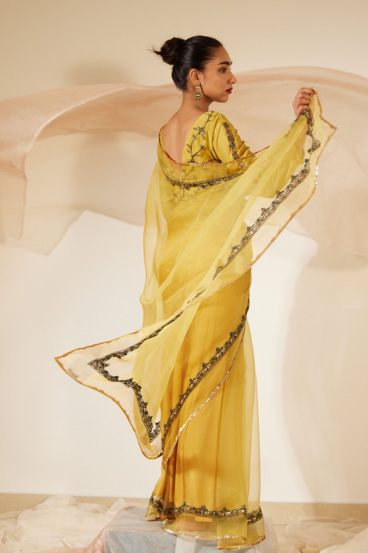 Yellow Abir Saree