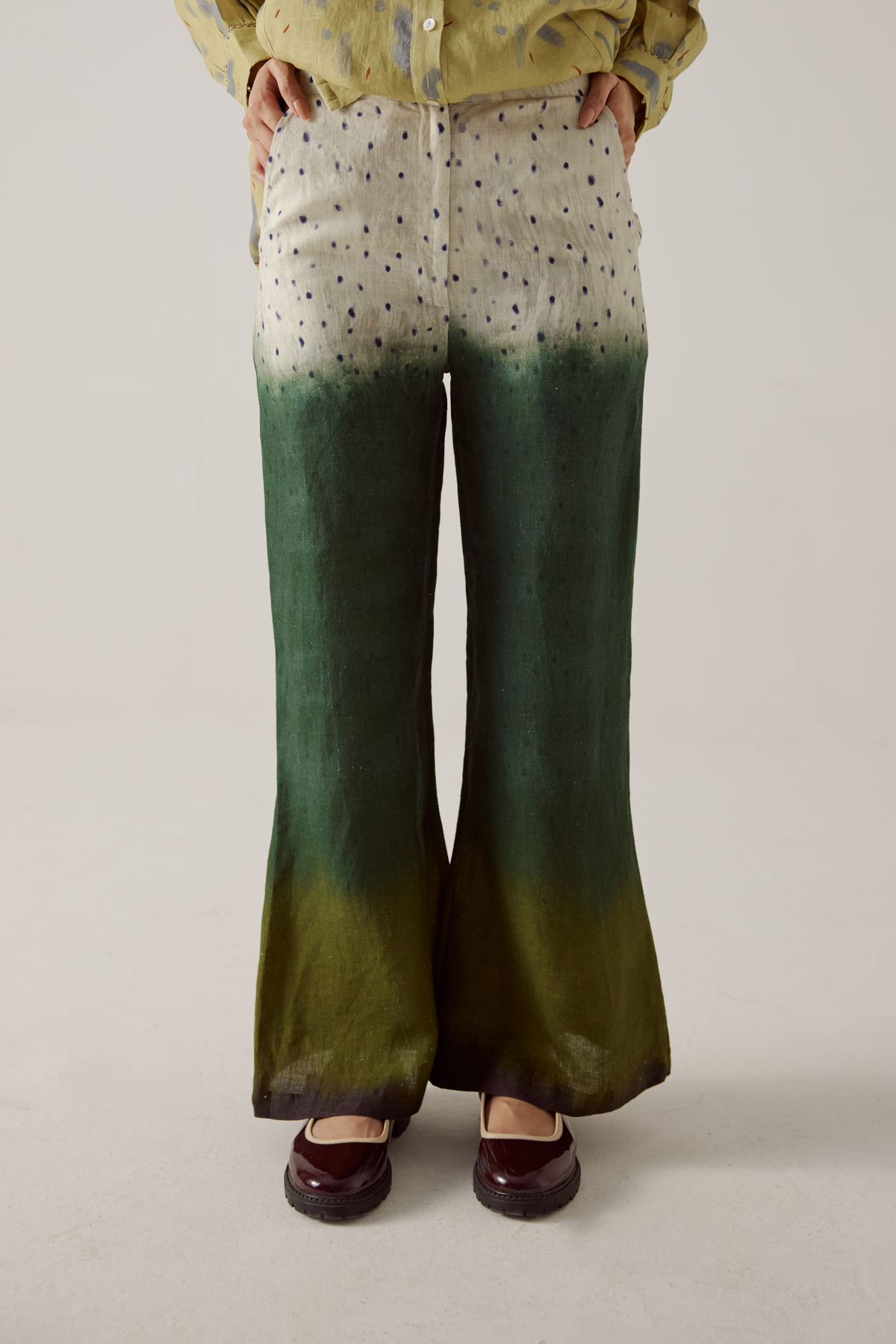 Hyena print flared pant