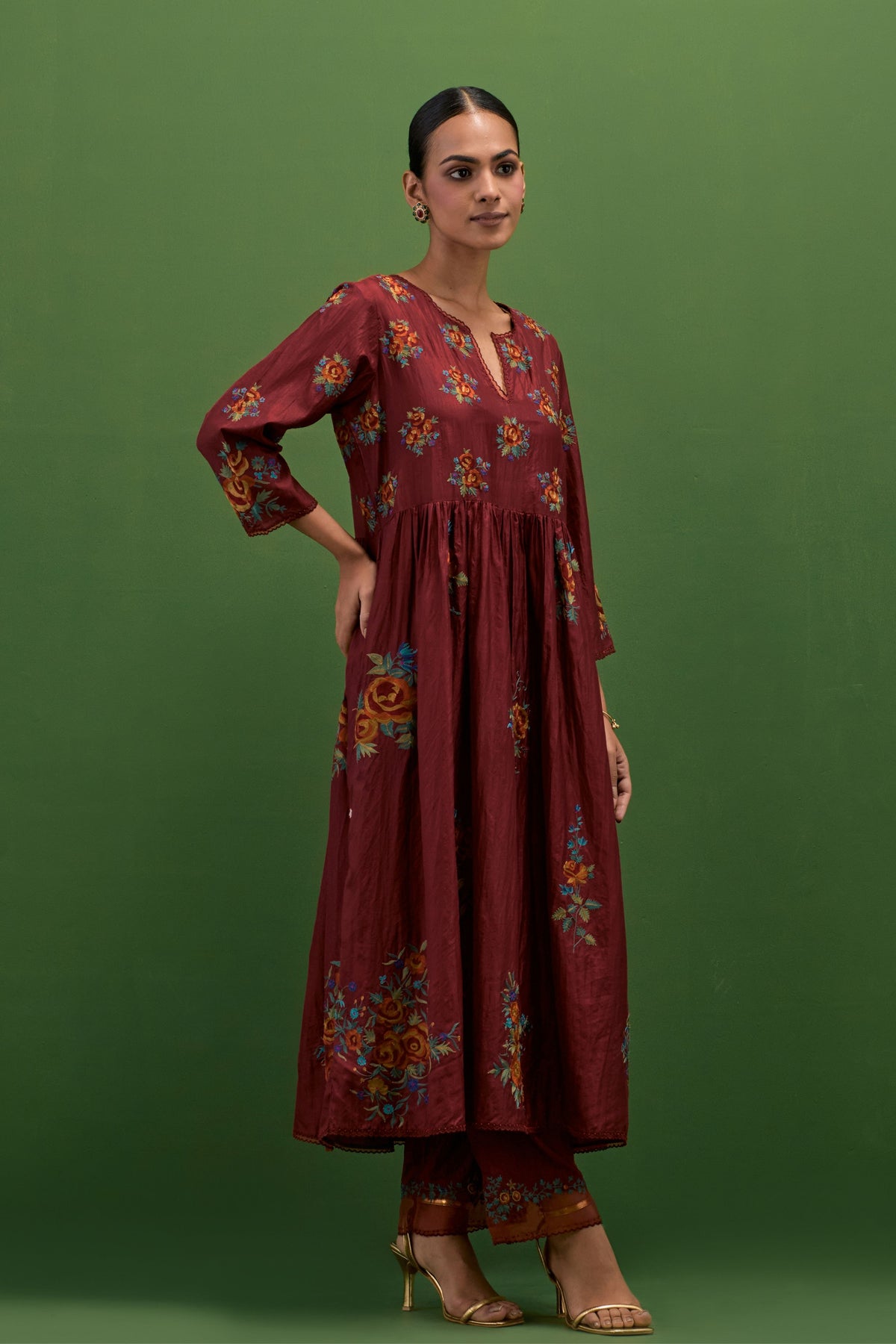 Rosewood Floral Kurta Set