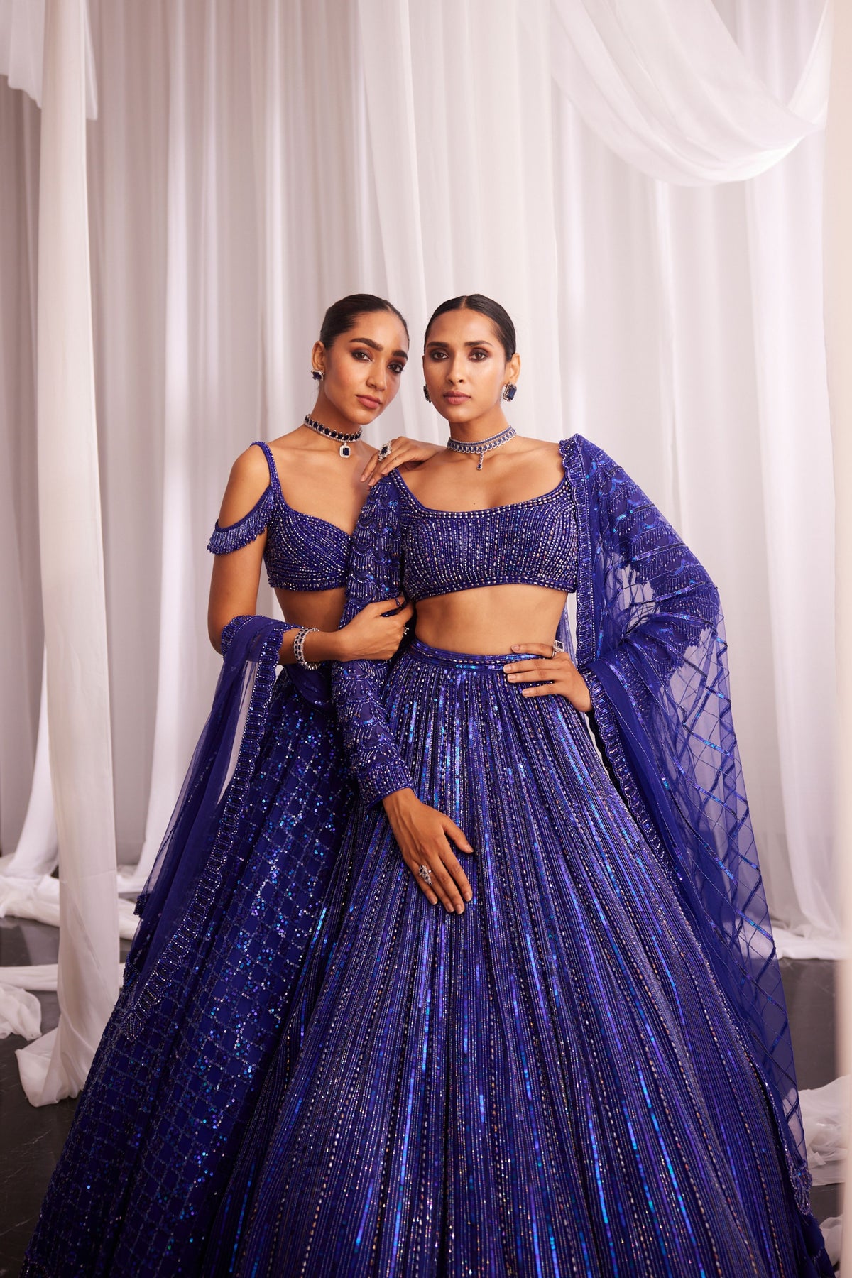 Cocktail Blue Tulle Lehenga Set