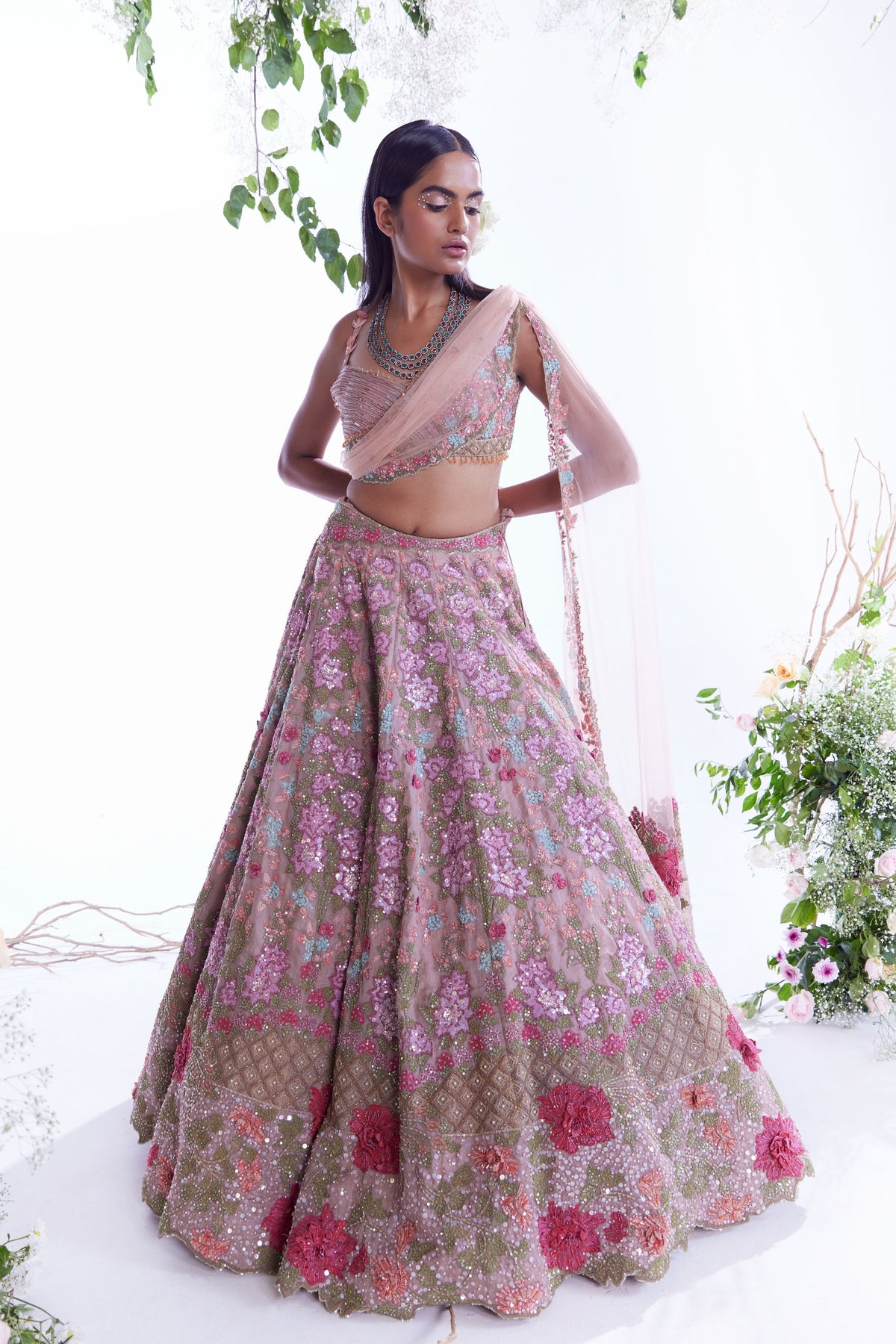 Pink Base Lehenga Set