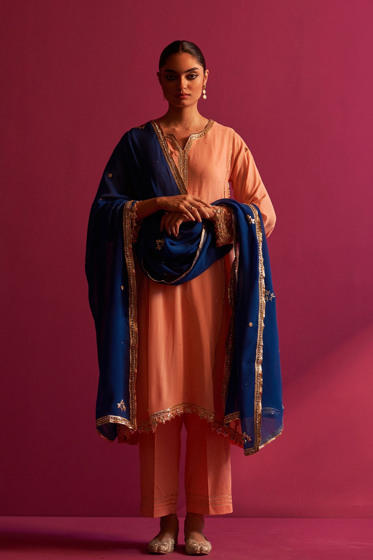 Peach Falak Kurta Set