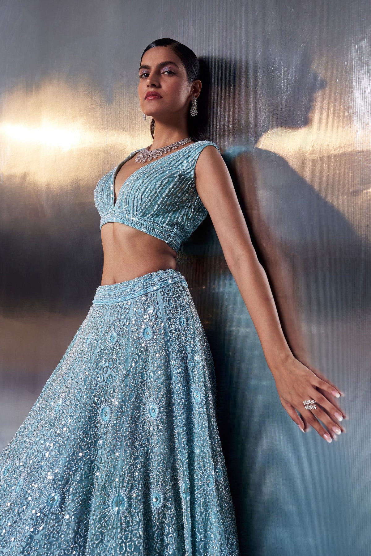 Tiffany Blue Lehenga Set