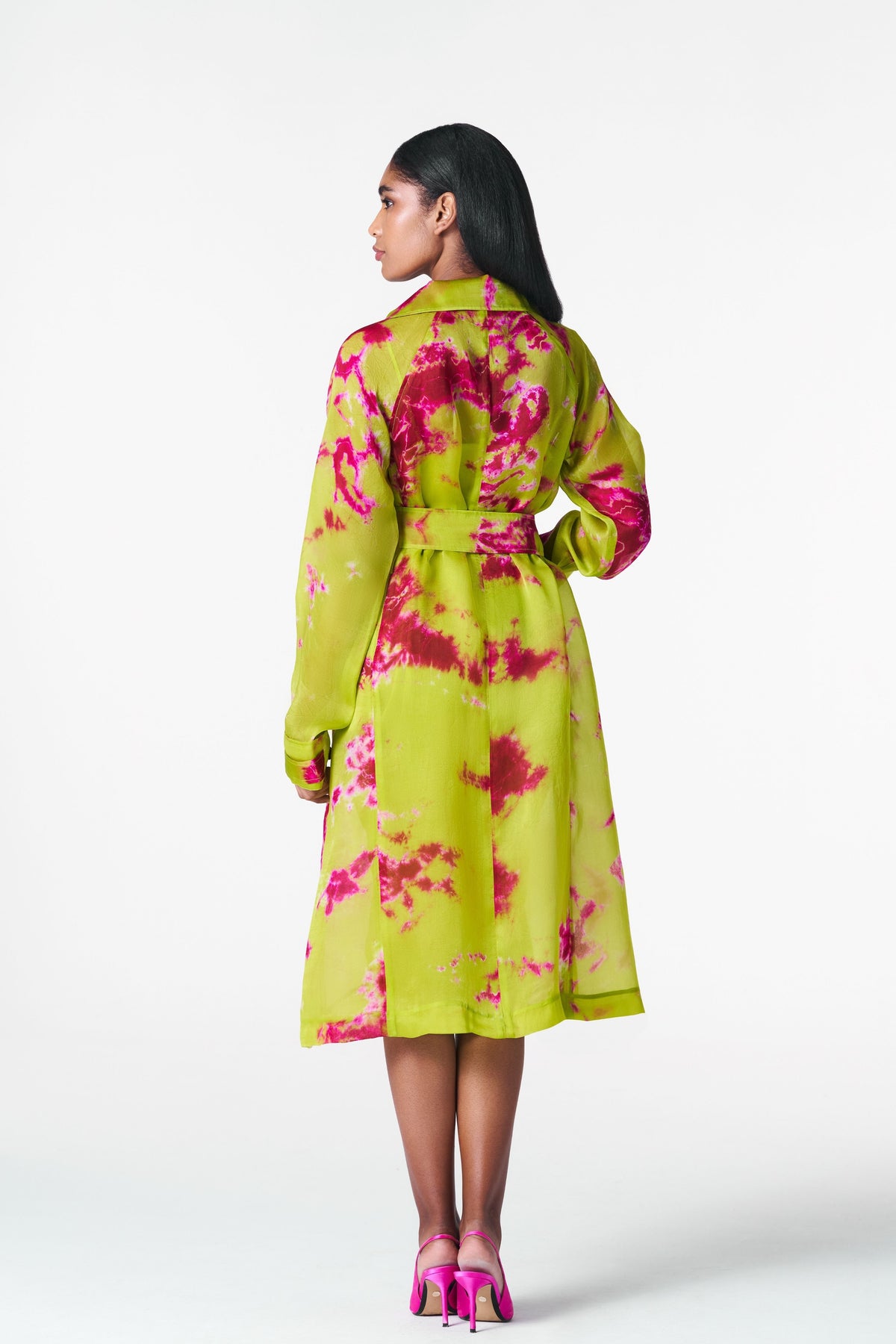 Chartreuse Seas Trench Coat