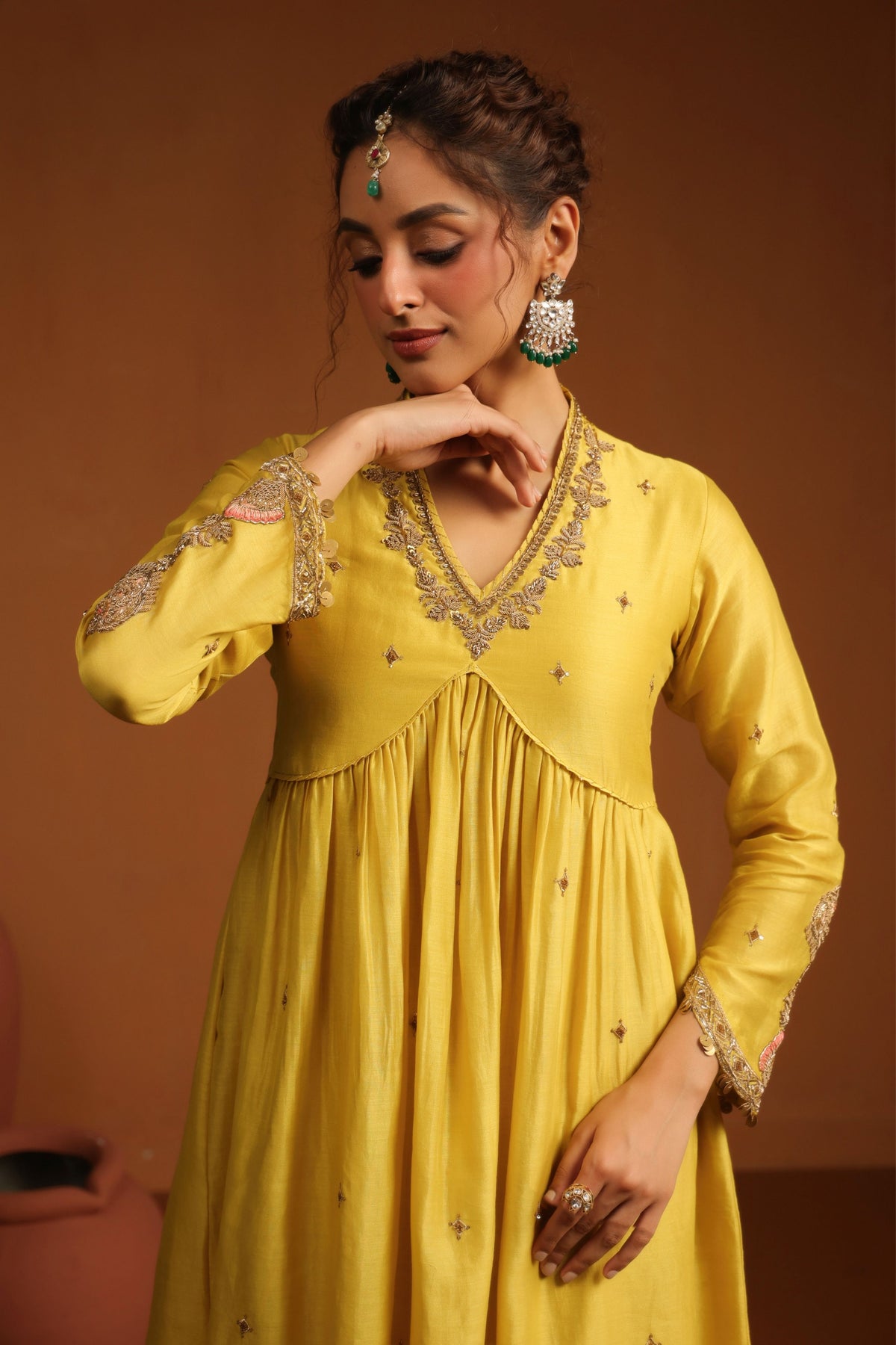 Yellow Chunnat Kurta Set