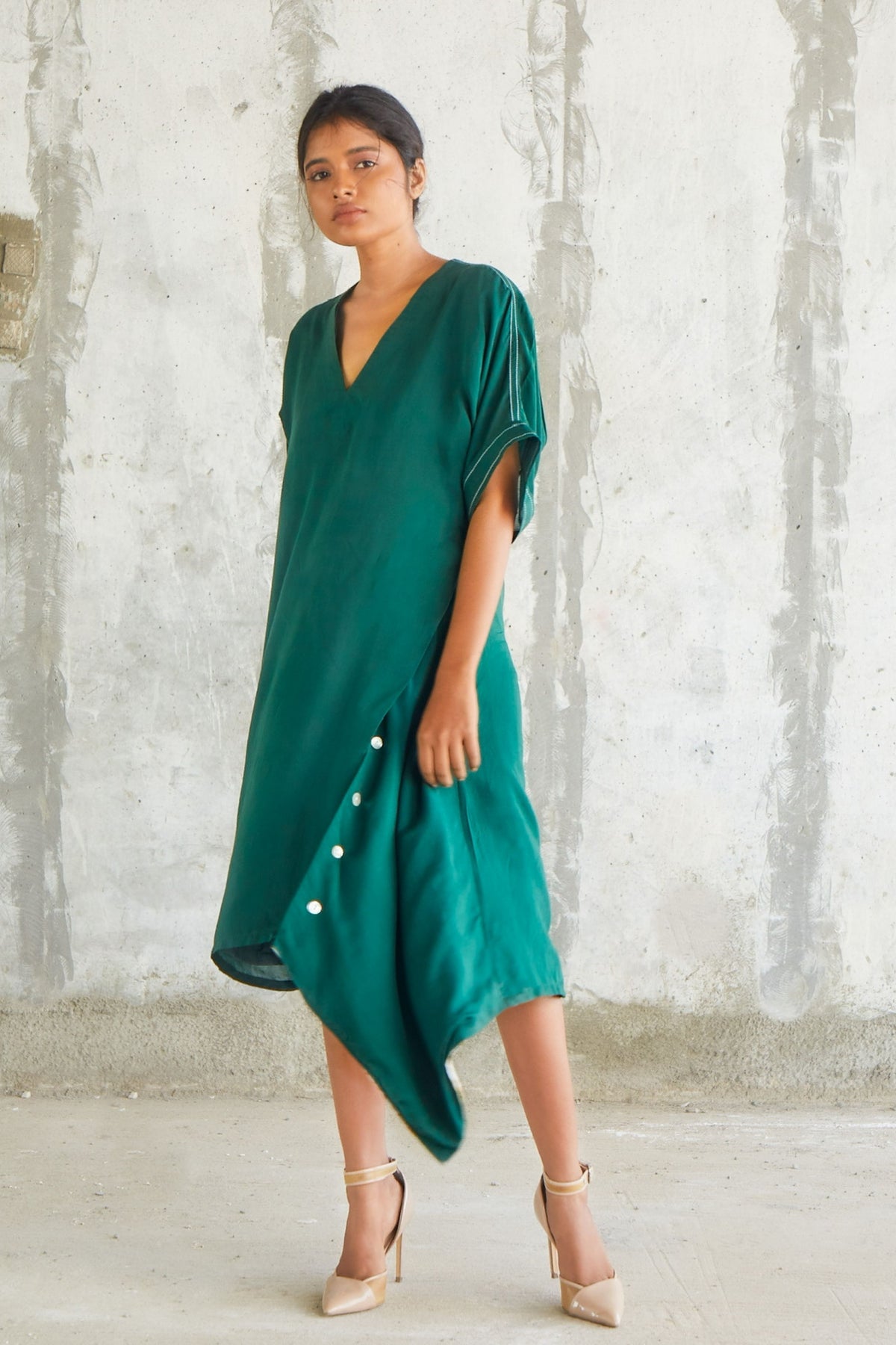 Kerchief Green Dress