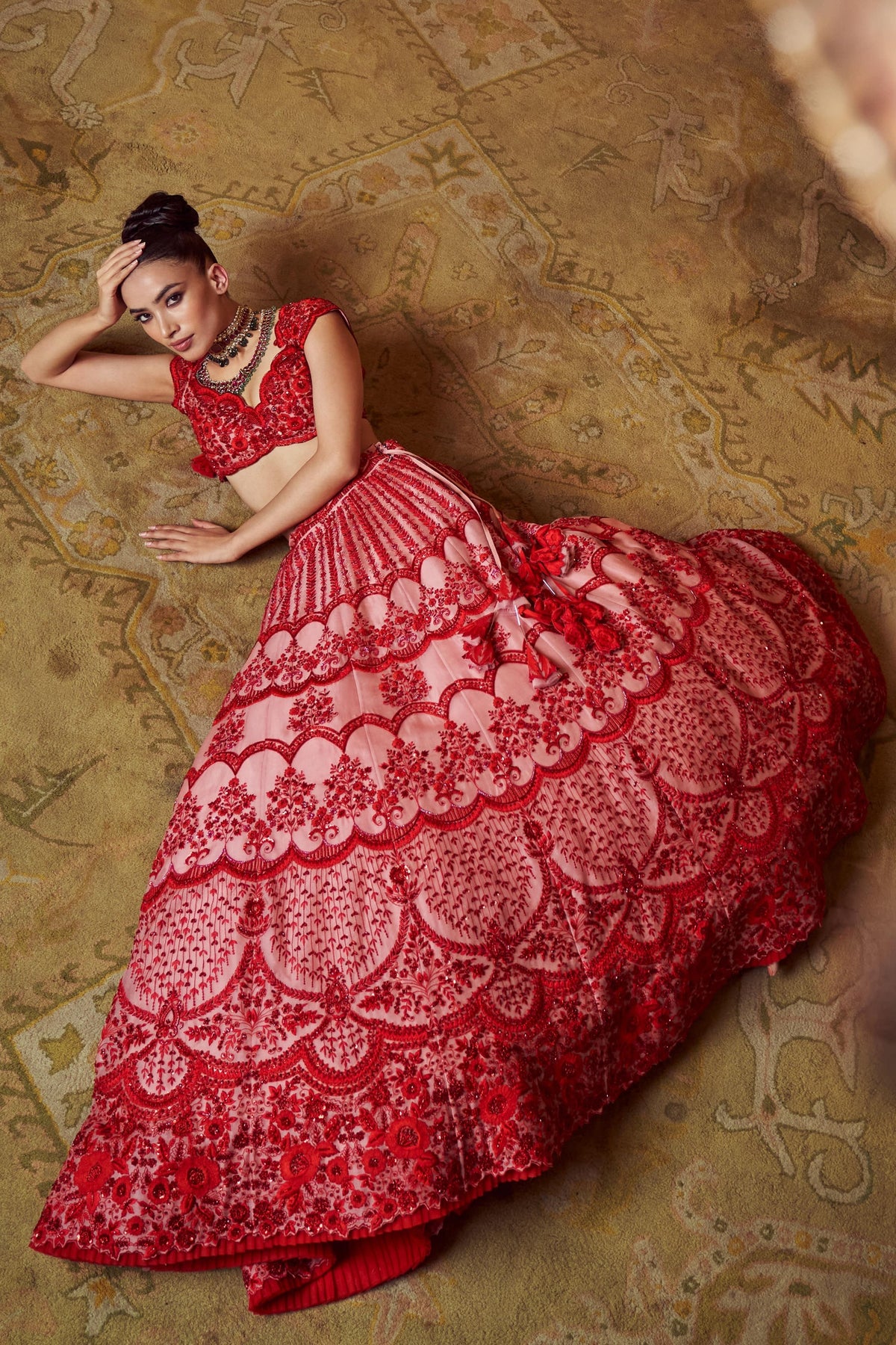 Scarlet Lehenga Set