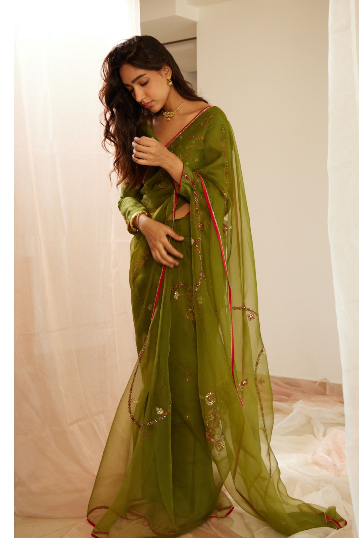 Green Dhuleti Saree