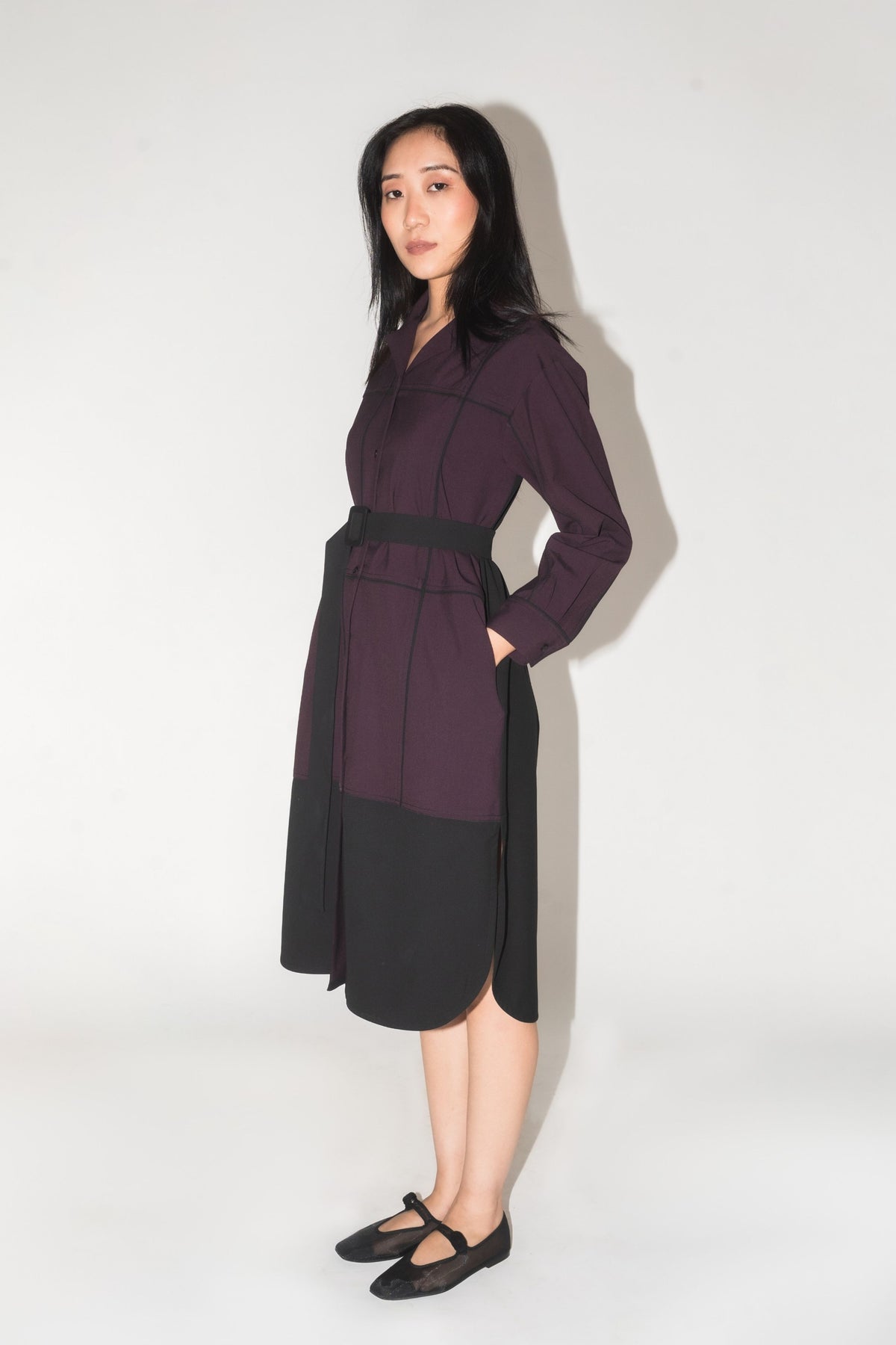 Broken Fence Plum Shirt Dress