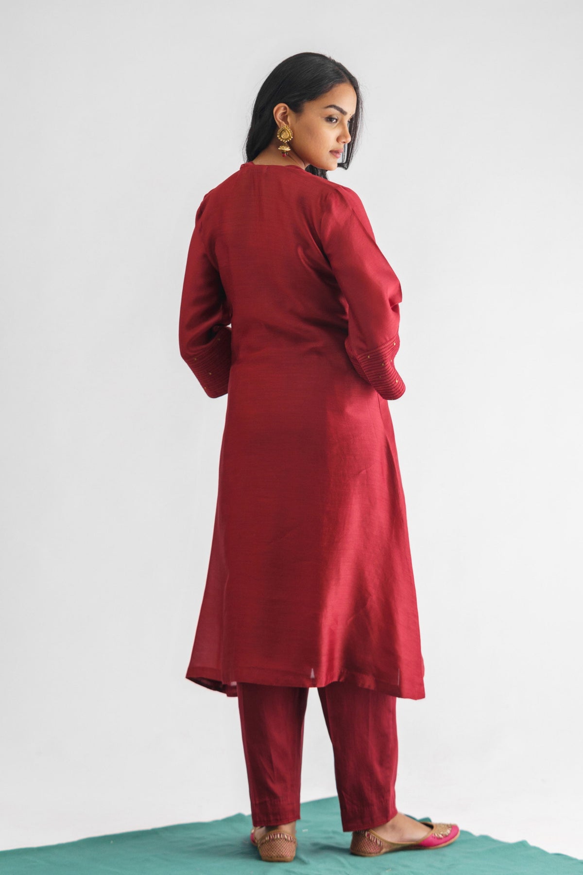 Maroon Chanderi Silk Tunic