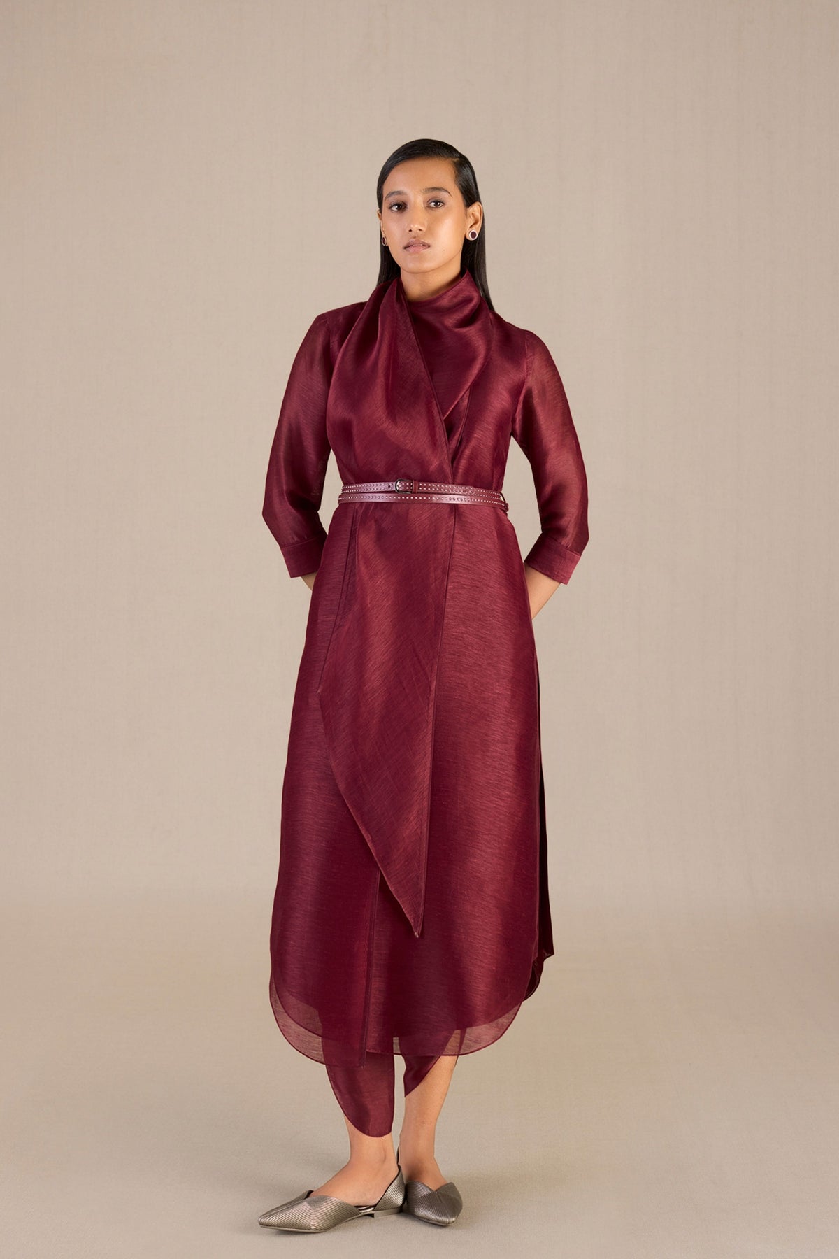 Erum Tunic Set With in Maroon