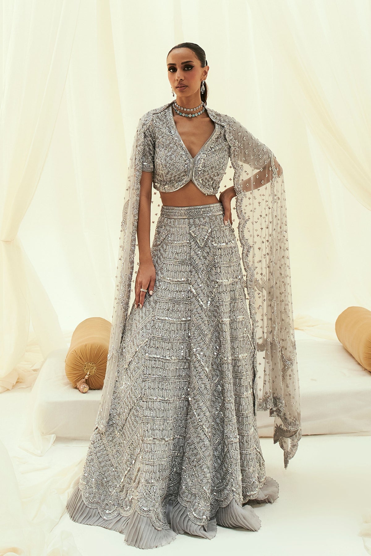 Grey Ziba Lehenga Set