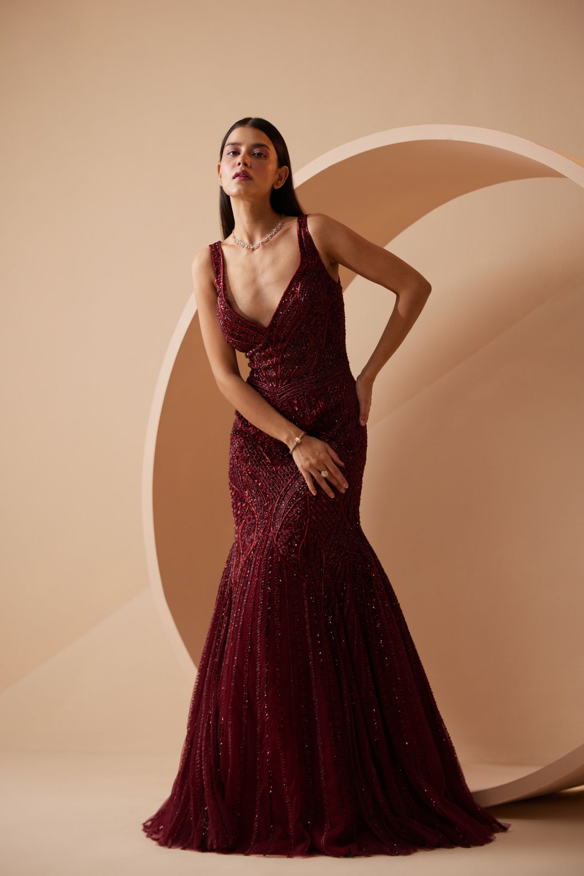 Rebecca Maroon Gown