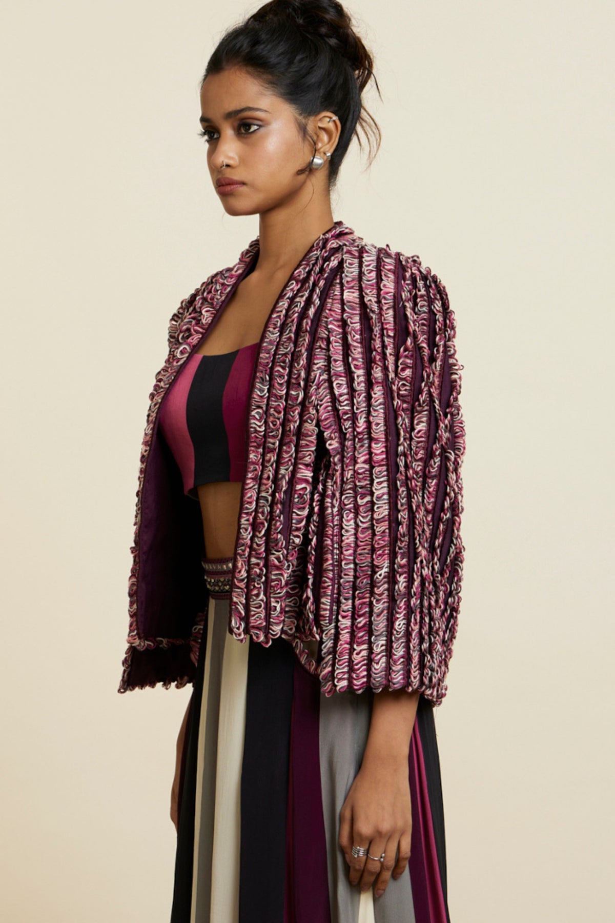 Merlot Textured Noor Jacket