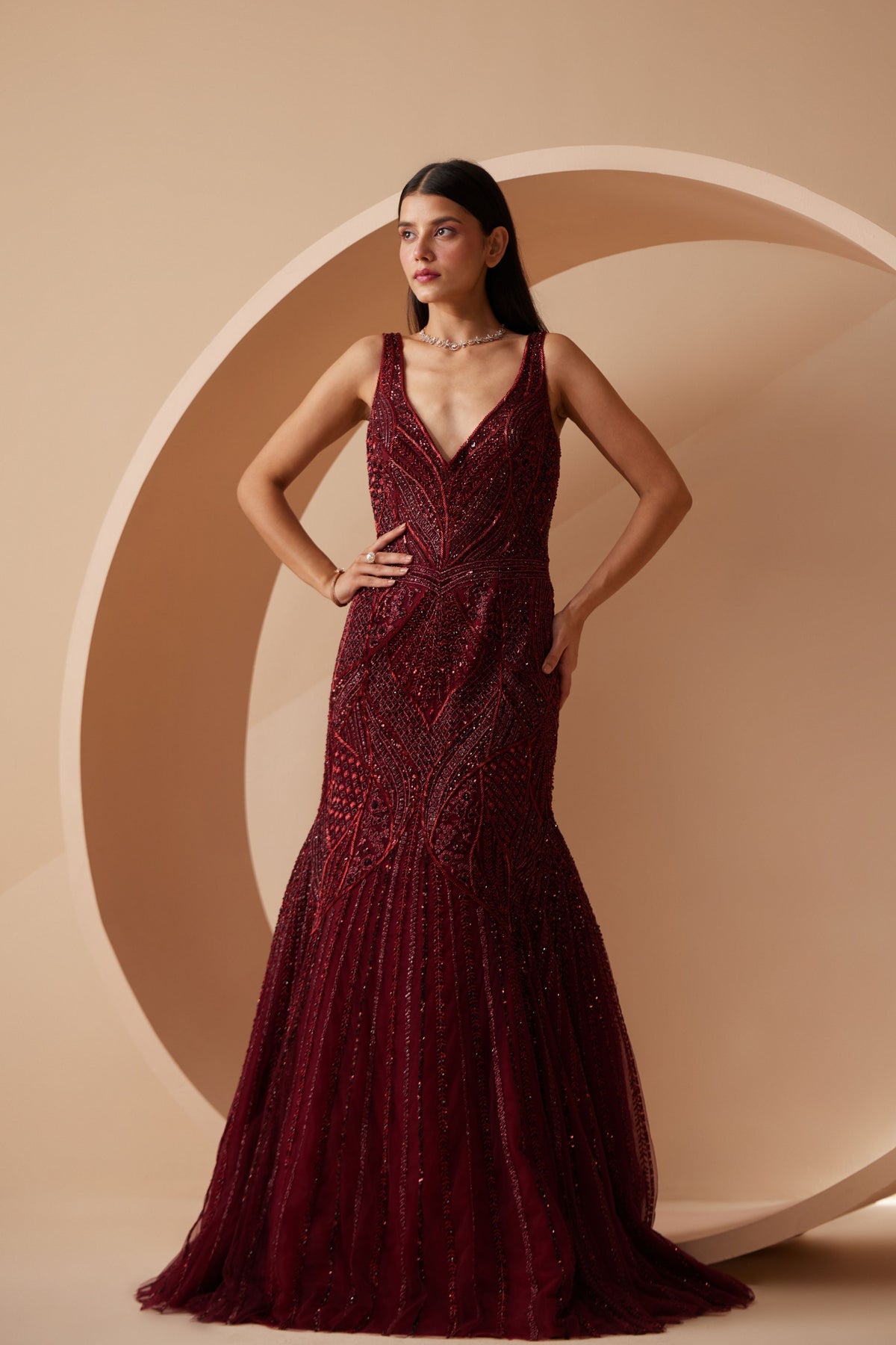 Rebecca Maroon Gown