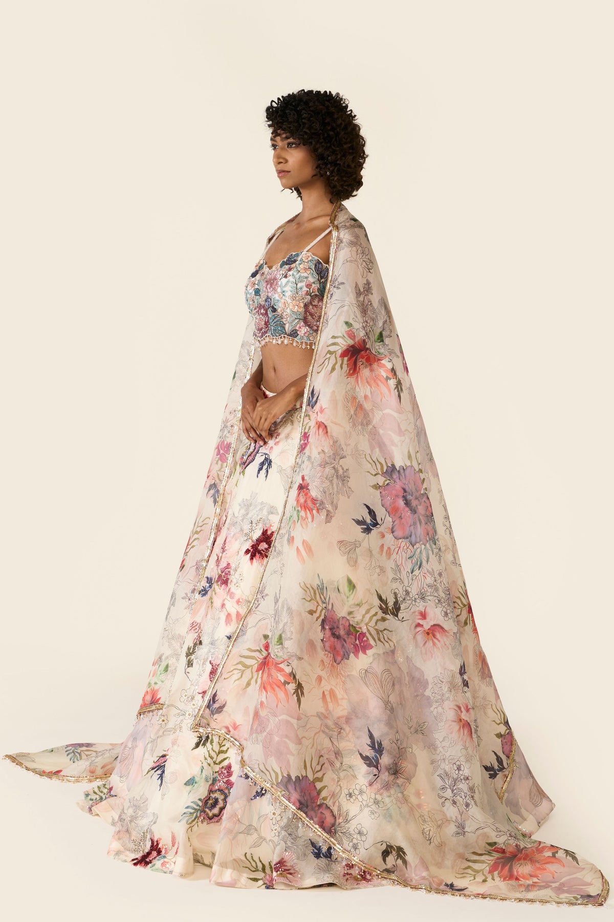 Ivory Printed Lehenga Set