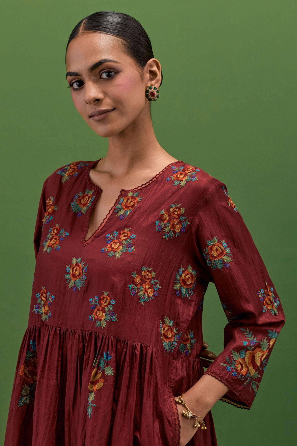 Rosewood Floral Kurta Set