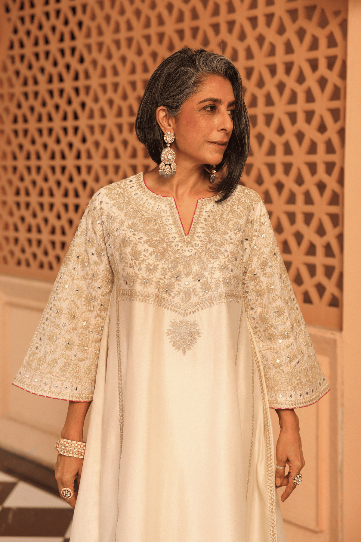 Ivory Chauga With Salwar