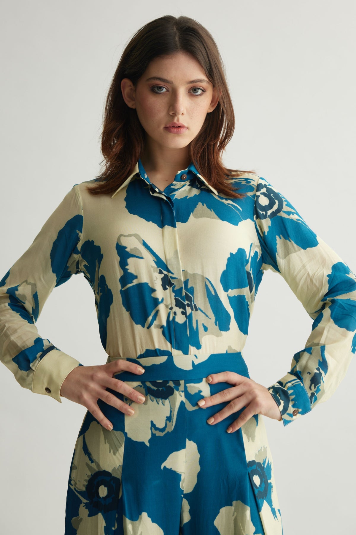 Blue Floral Shirt