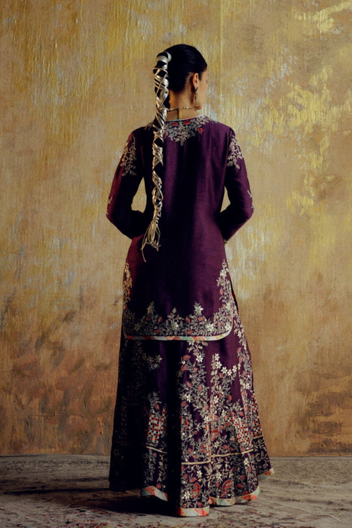 Purple Jugnu Sharara Set