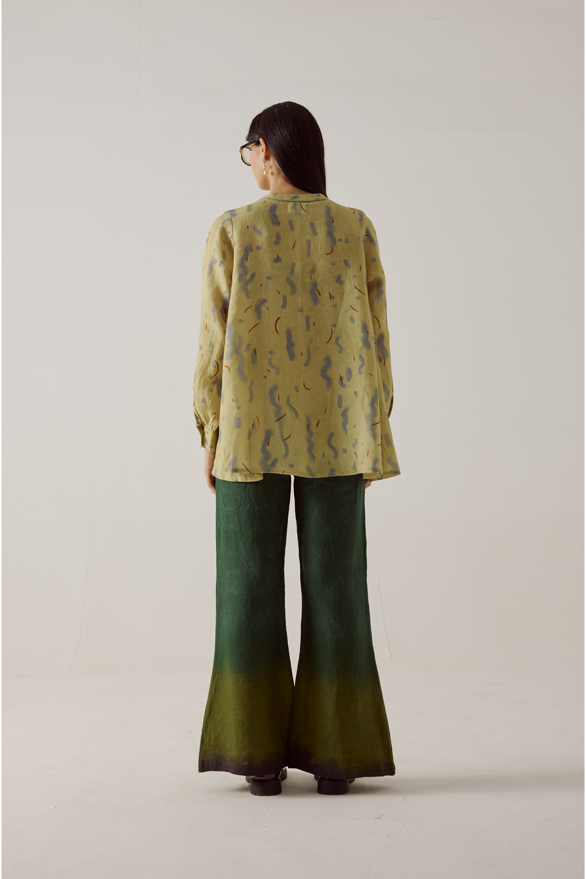 Hyena print flared pant