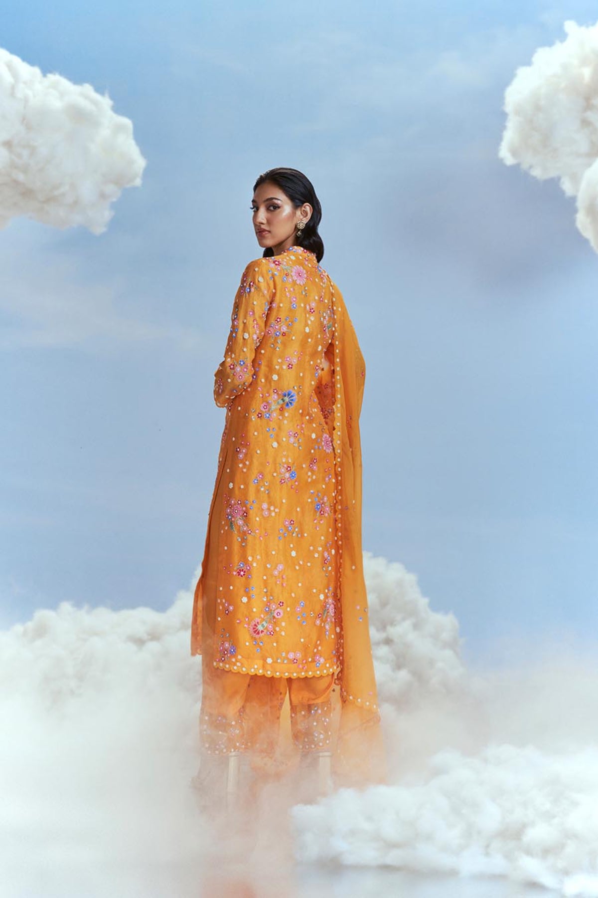 Yellow Izmir Carnations Kurta Set