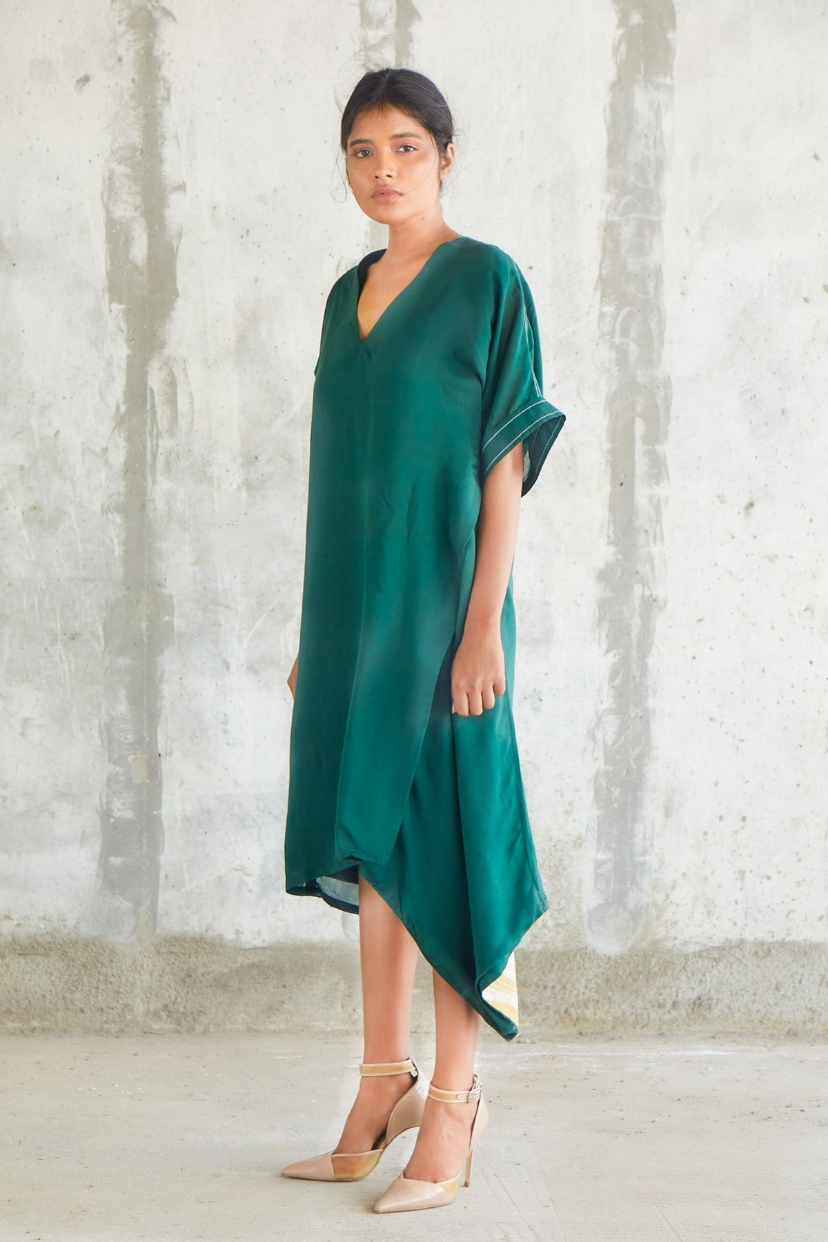 Kerchief Green Dress