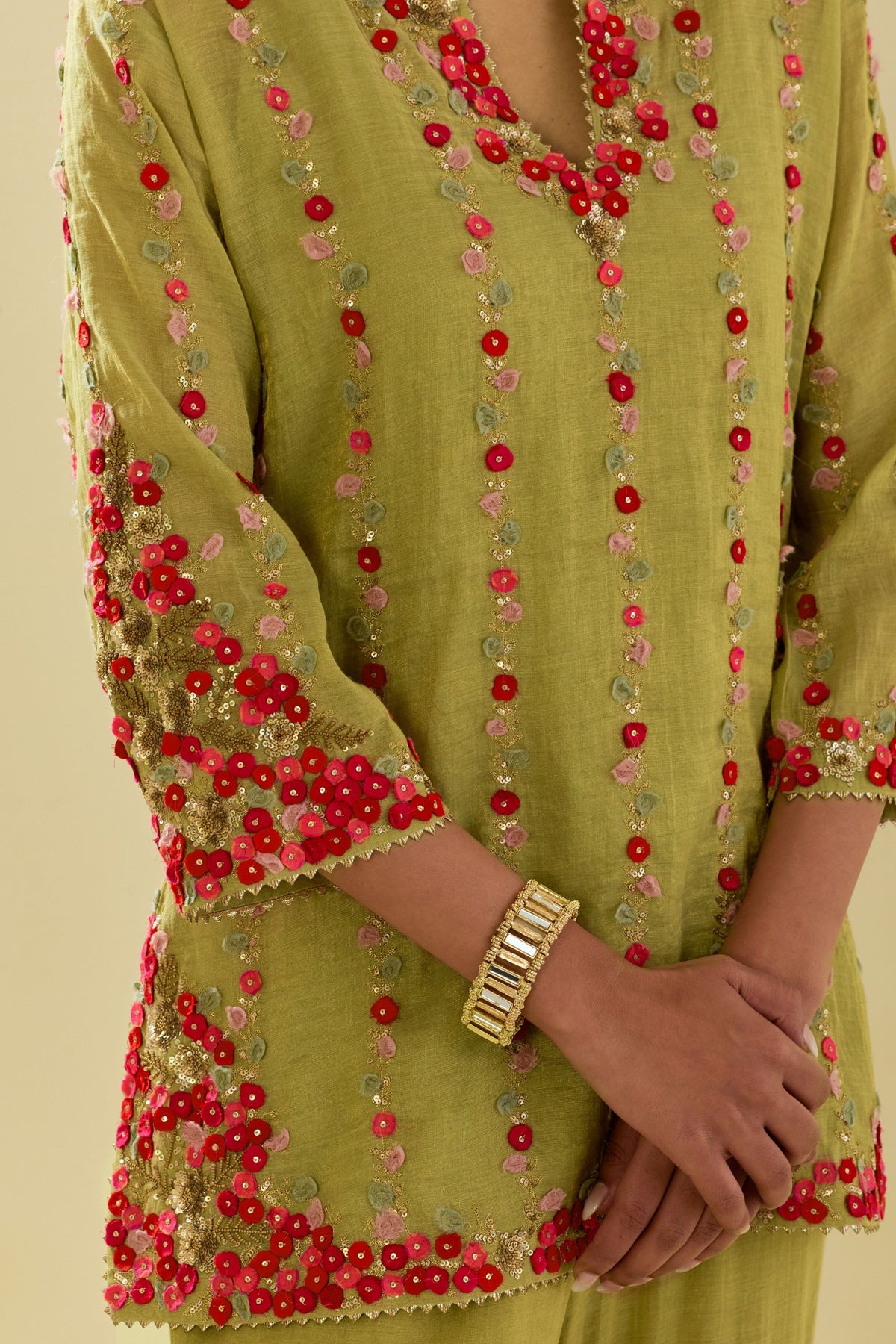 Green Sharara Set