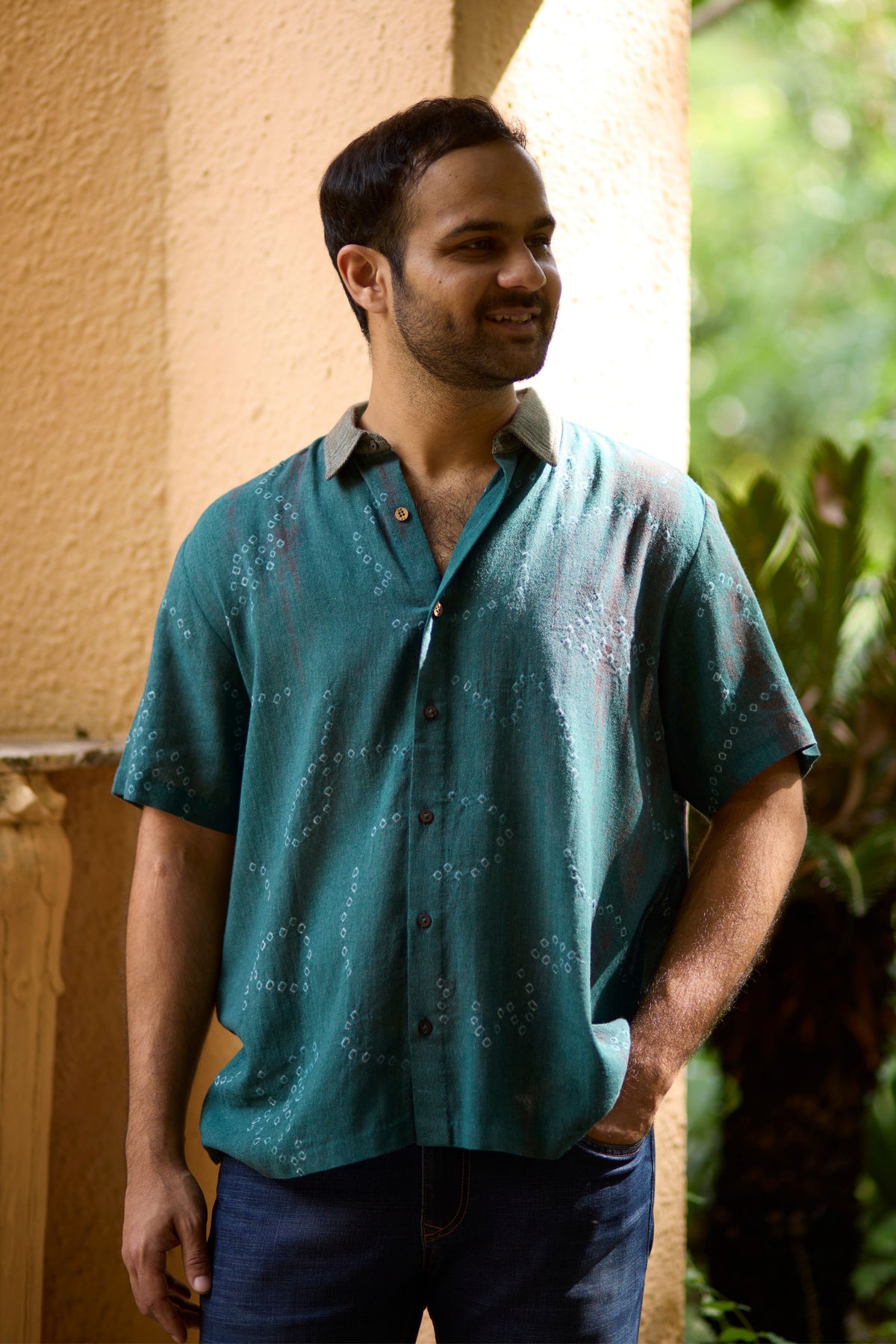 Teal Bandhni Shirt