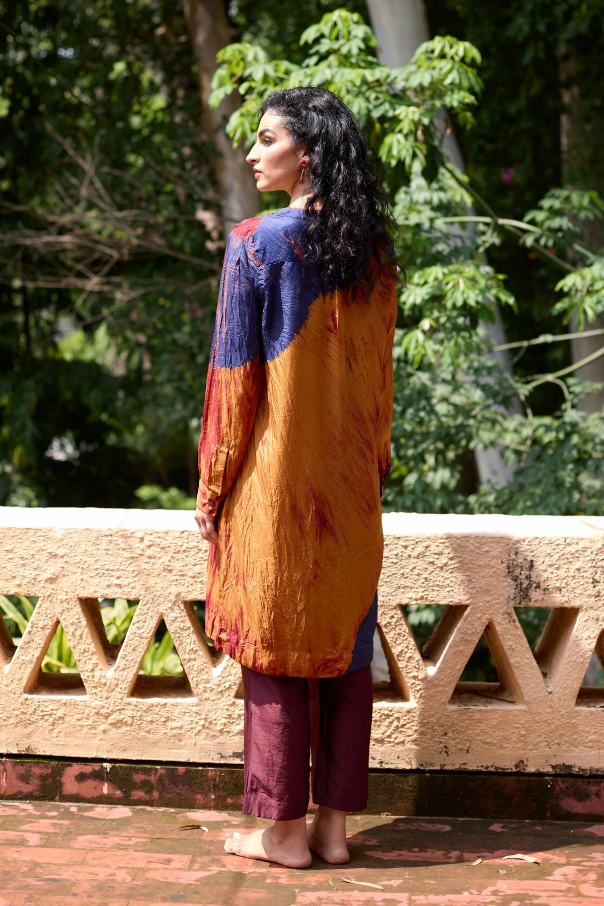 Yellow Tie-dye Tunic Set