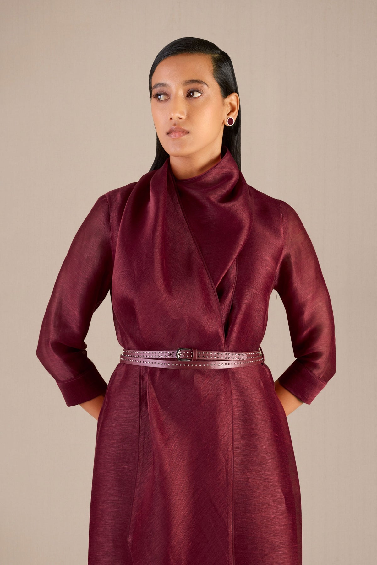 Erum Tunic Set With in Maroon