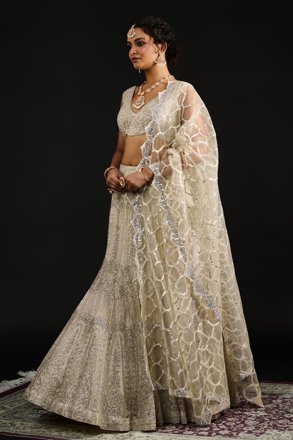 Safiya Silver Lehenga Set