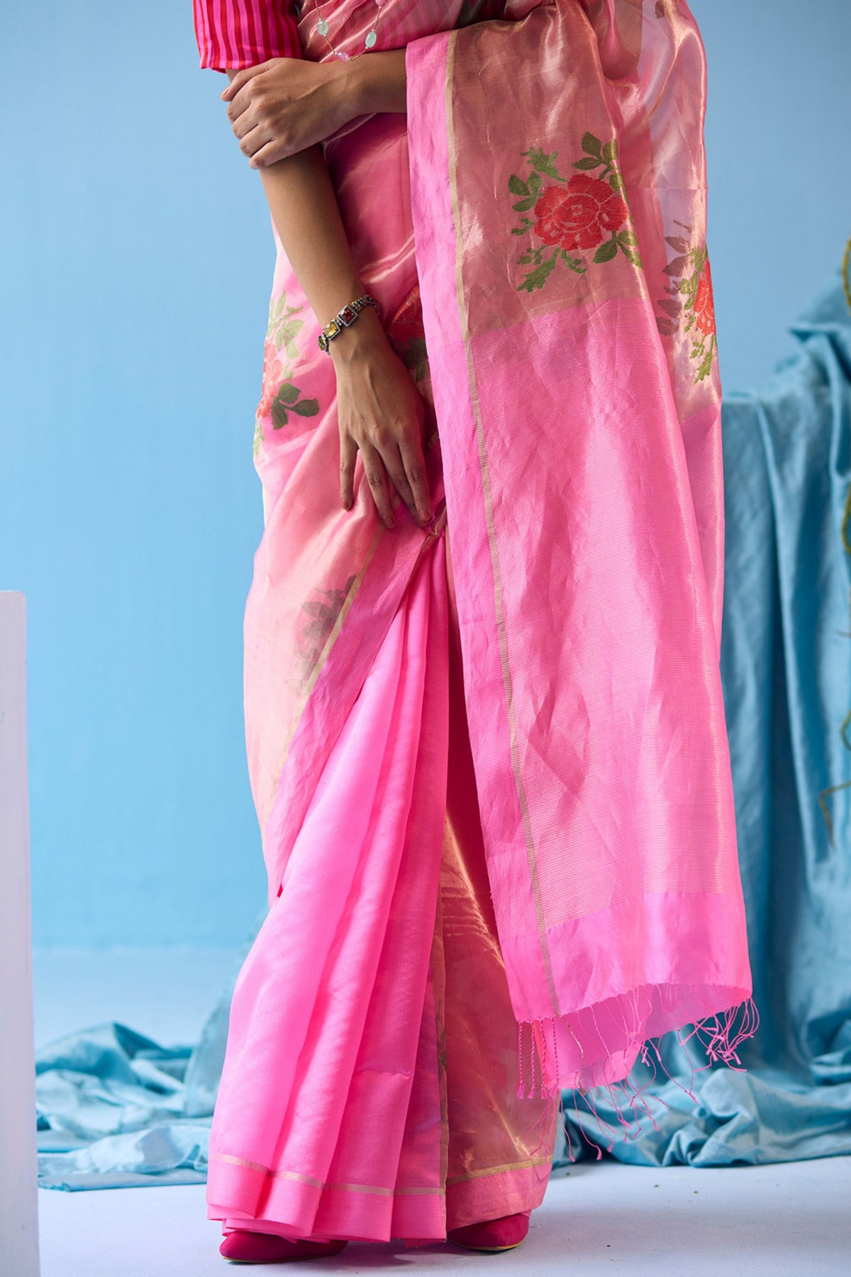 Vivacious Fuchsia Jamdani Saree