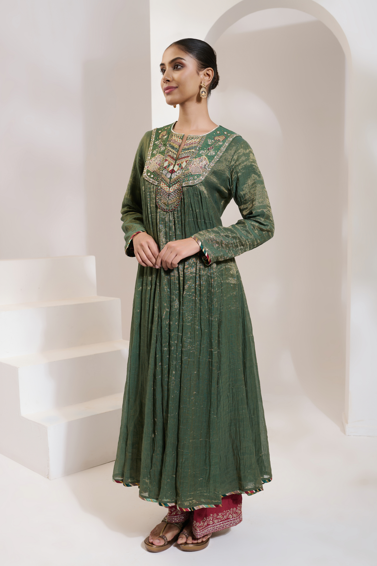 Samsara Kali Kurta Set Green