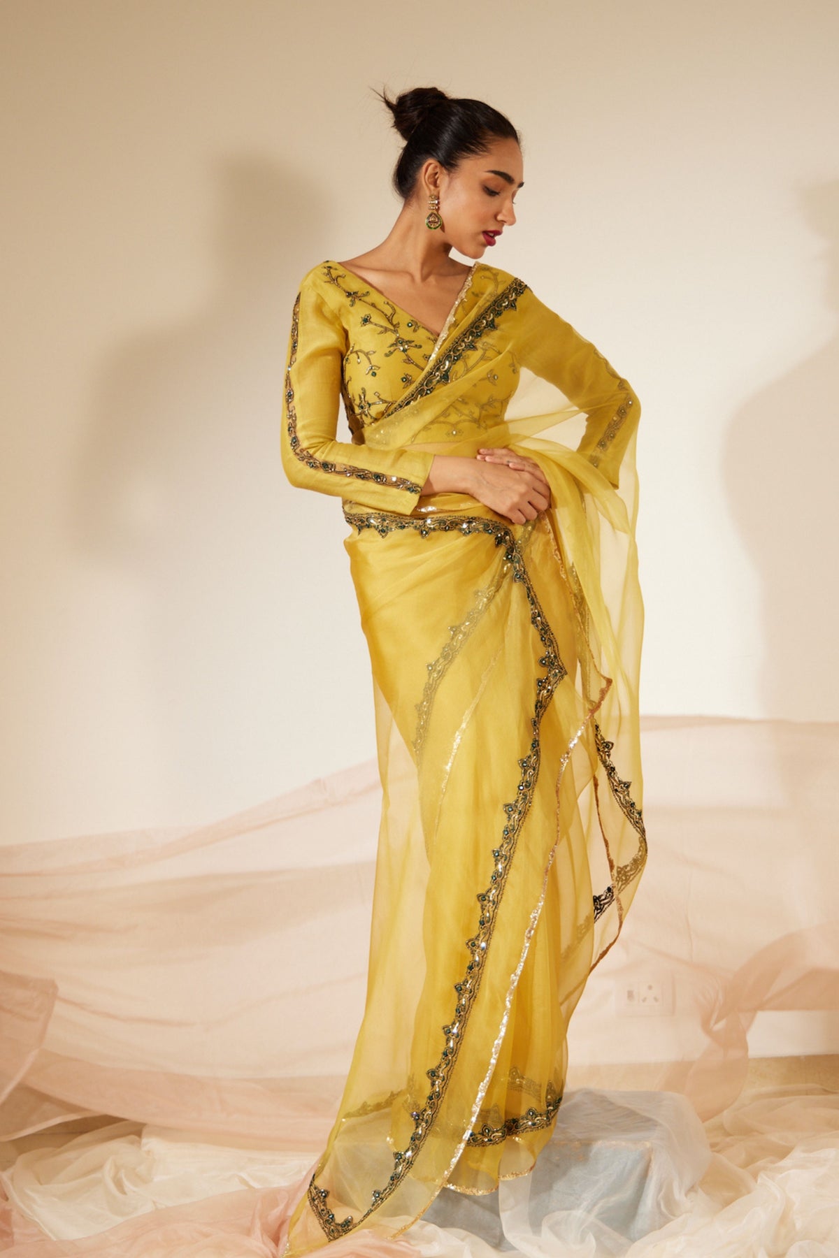 Yellow Abir Saree