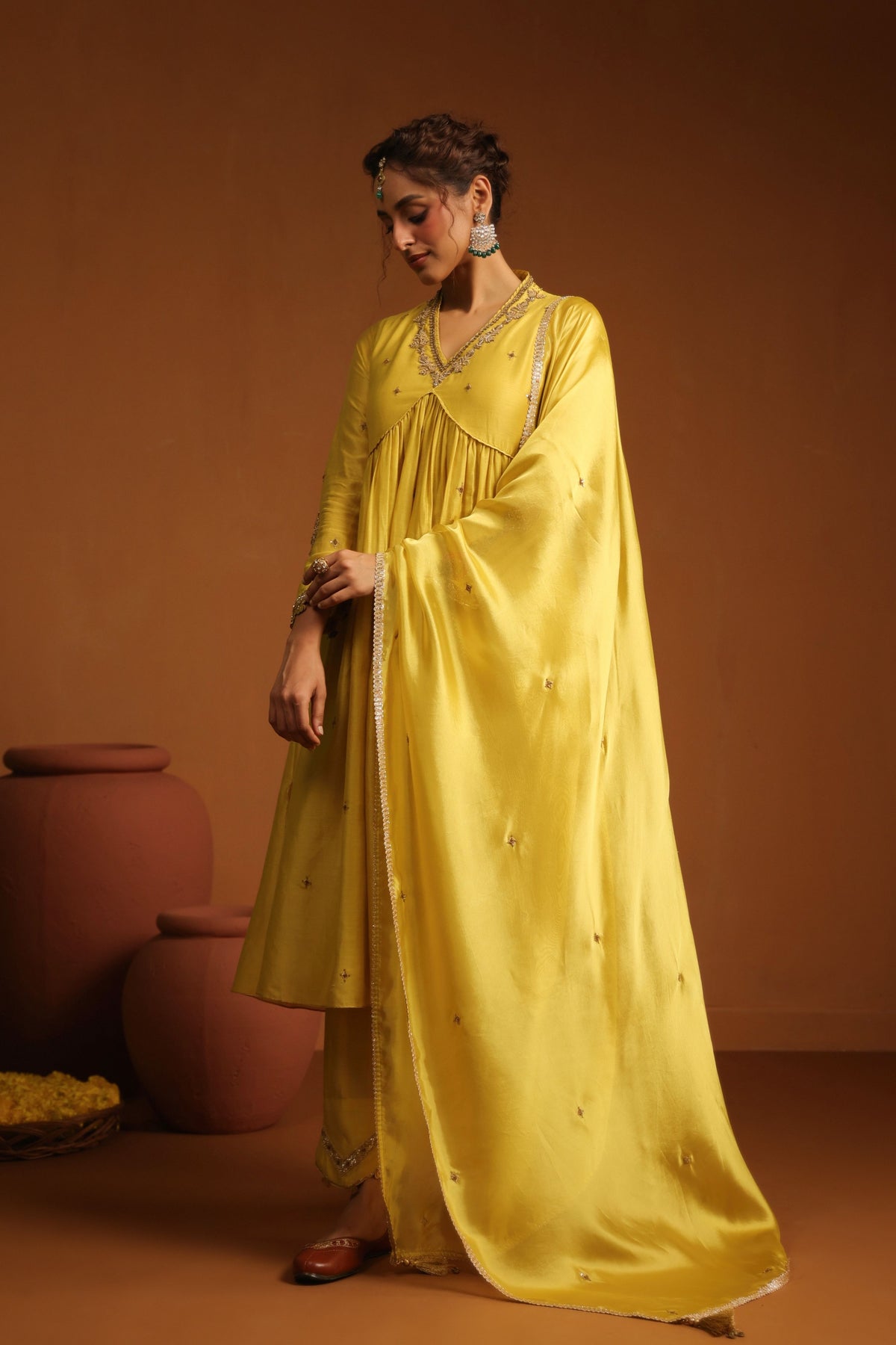 Yellow Chunnat Kurta Set