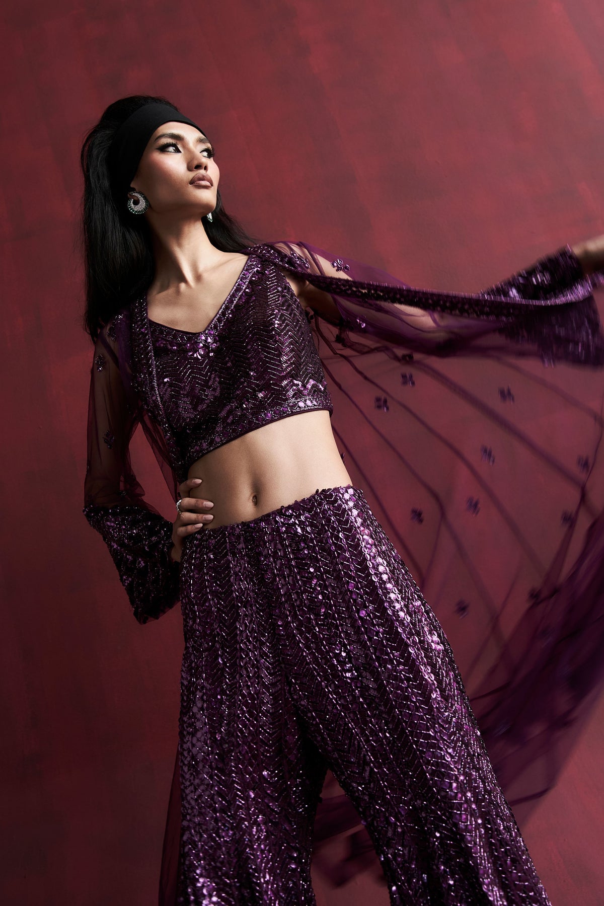 Dark Magenta Laia Sharara Set