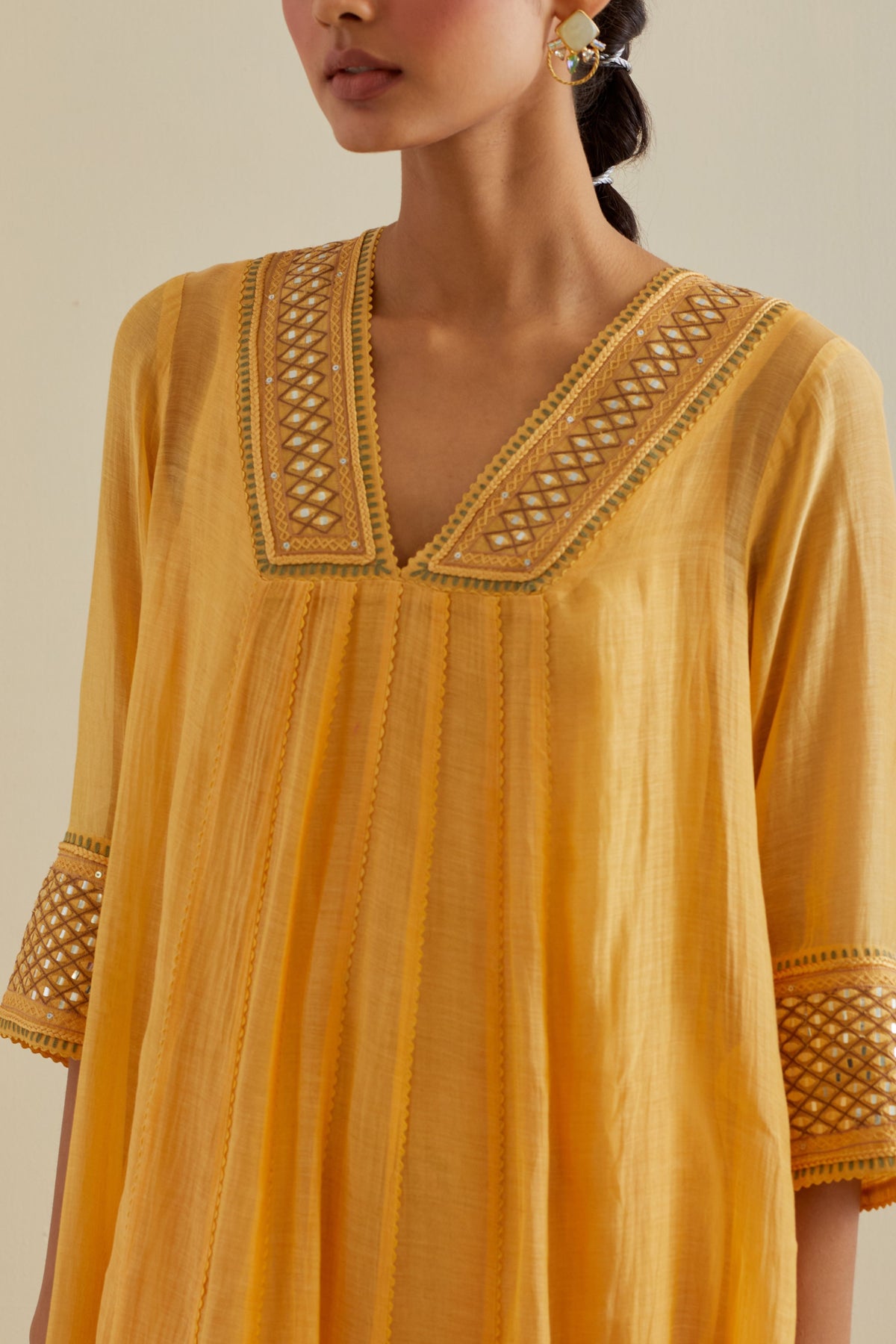 Yellow Yoke Kurta Set