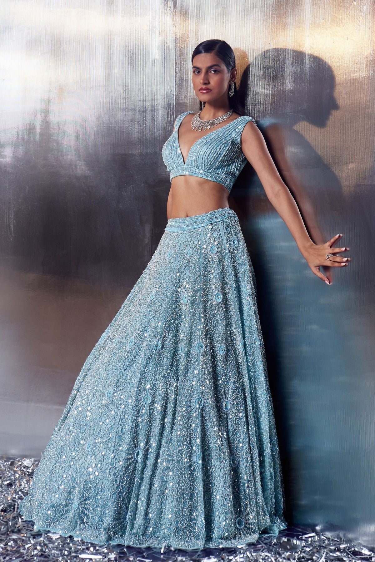 Tiffany Blue Lehenga Set