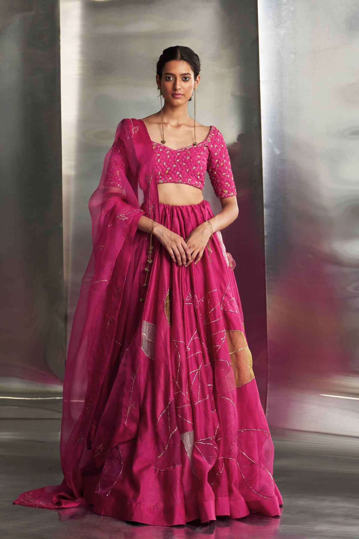 Mulberry Pop Pink Lehenga Set