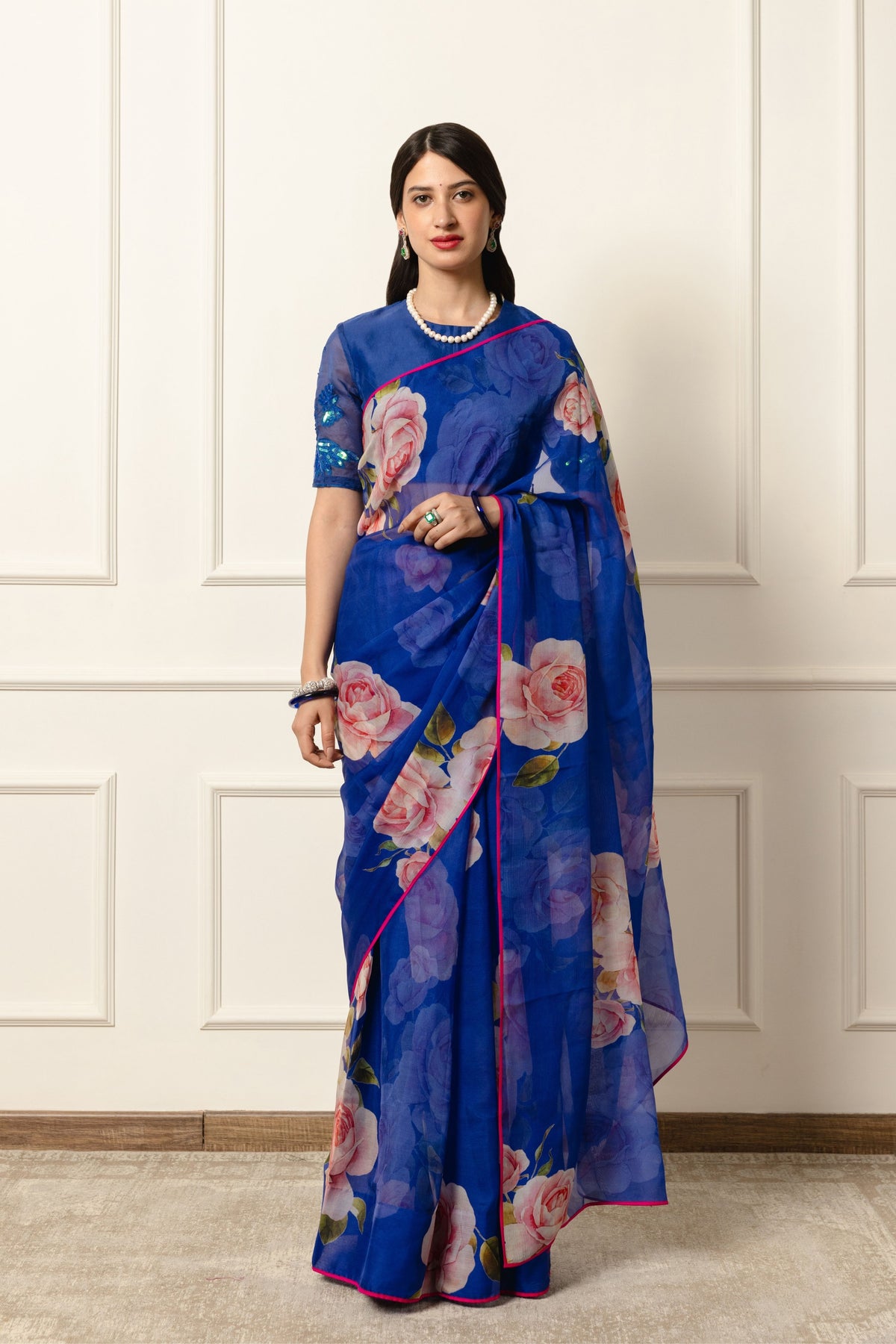 Ophelia Printed French Chiffon Saree