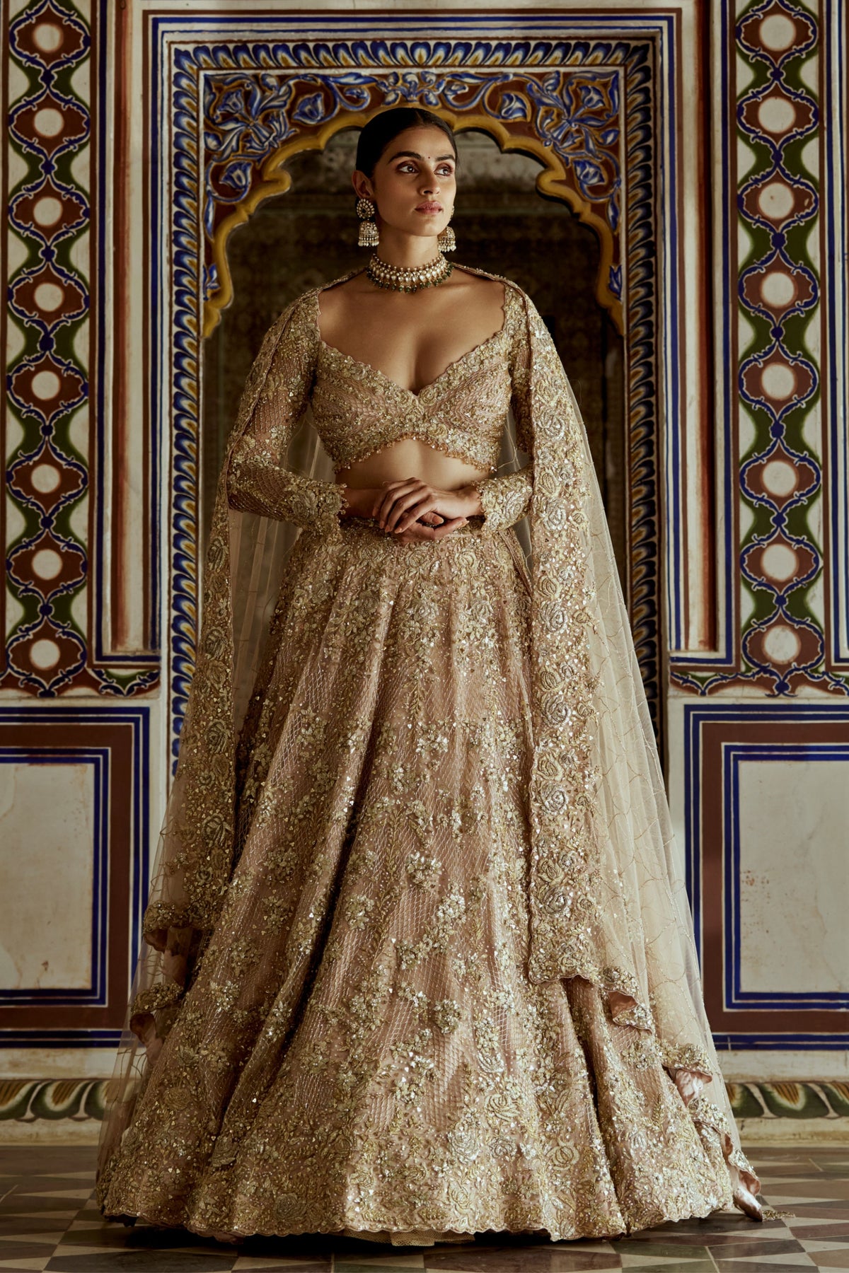 Champagne Gold  Lehenga Choli Set