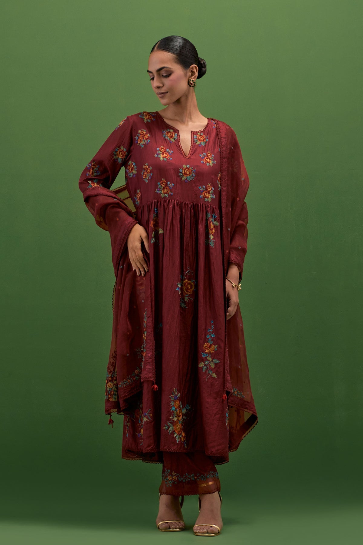 Rosewood Floral Kurta Set