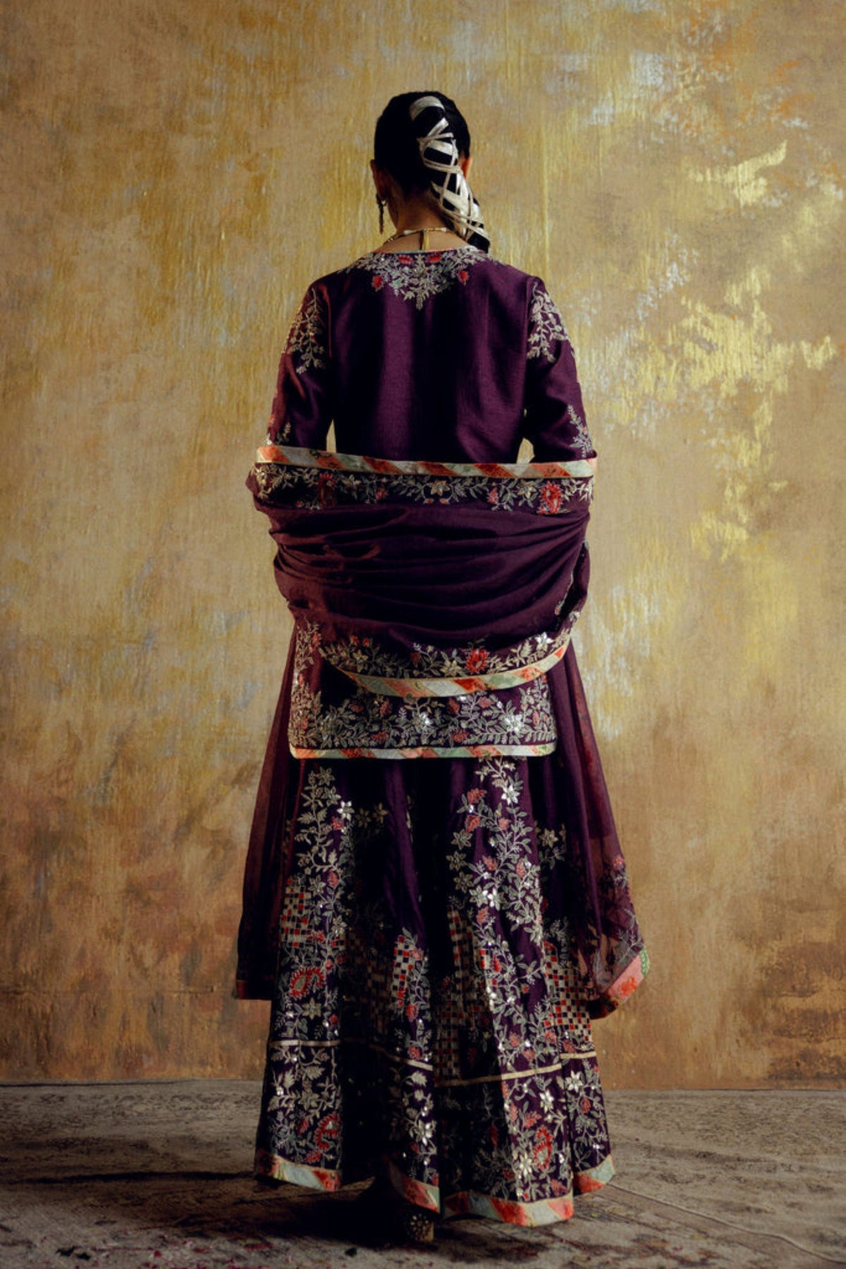 Purple Jugnu Sharara Set