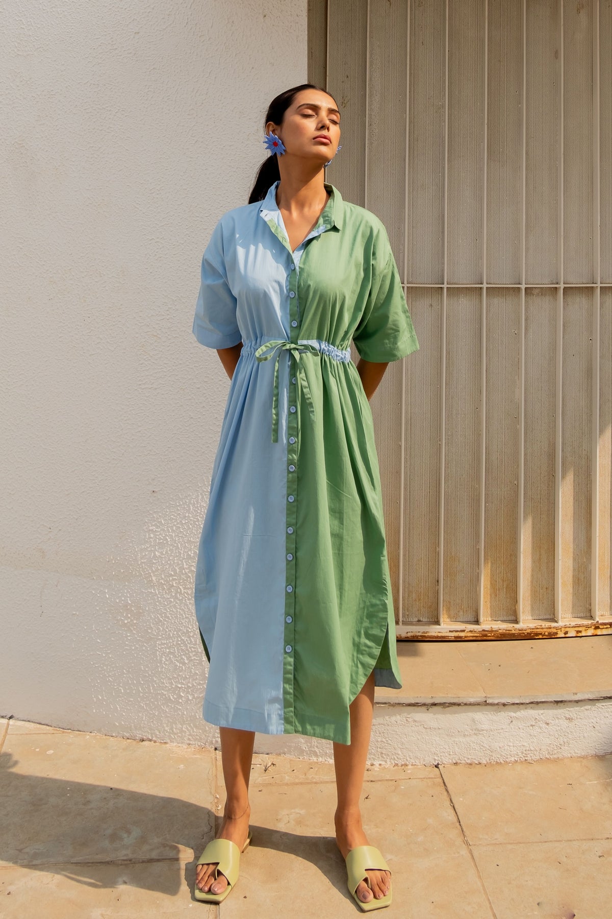 Periwinkle Meadows Shirt Dress