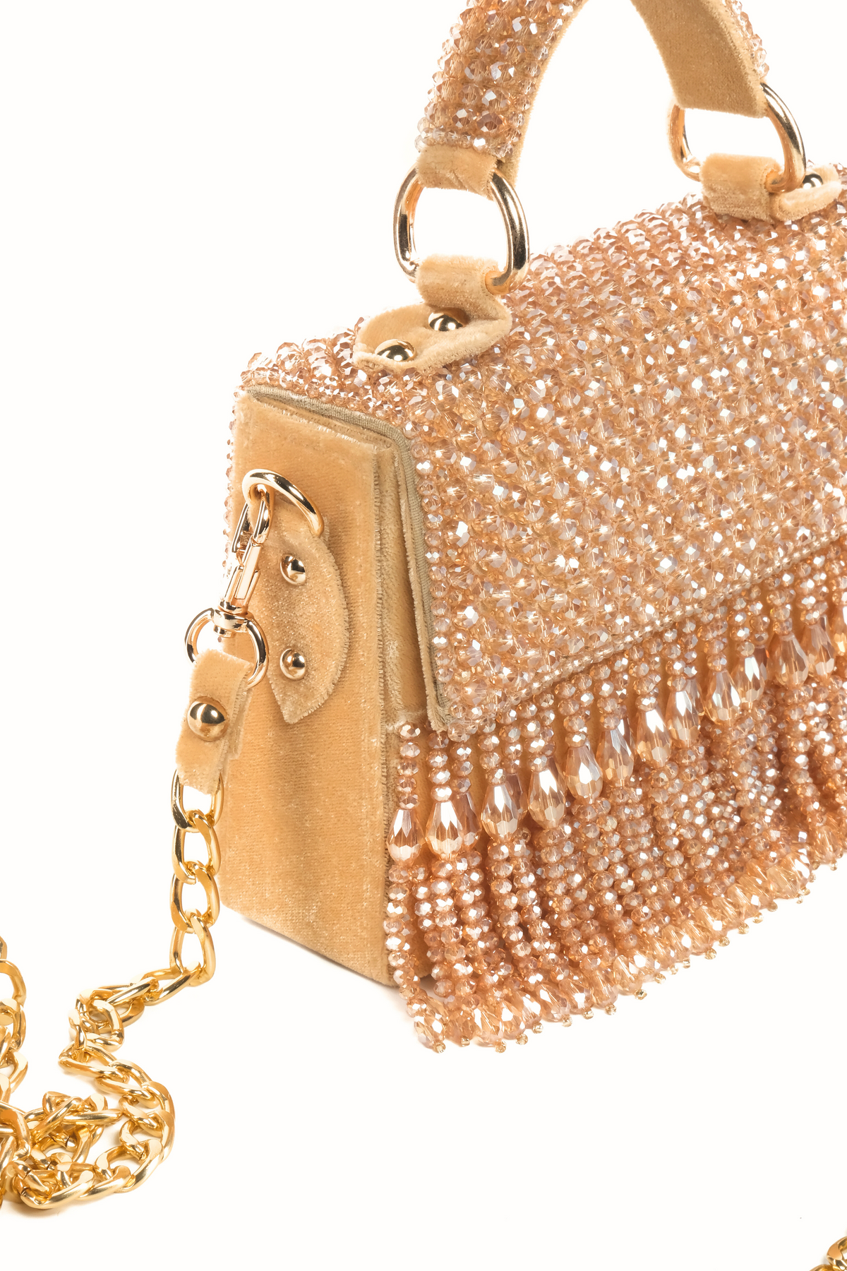 Melody Golden Embellished Box Bag