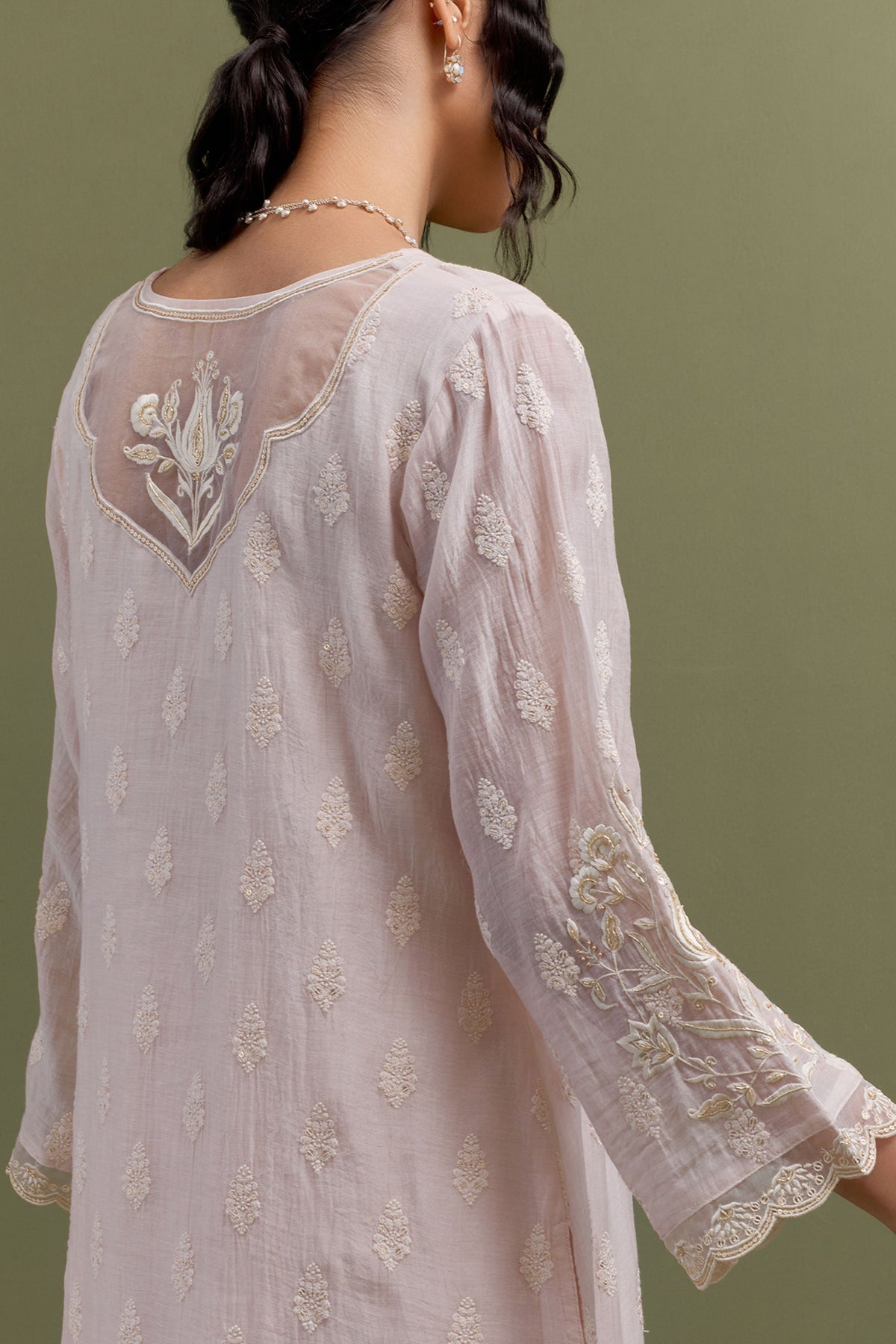 Pink Embroidered Kurta Set