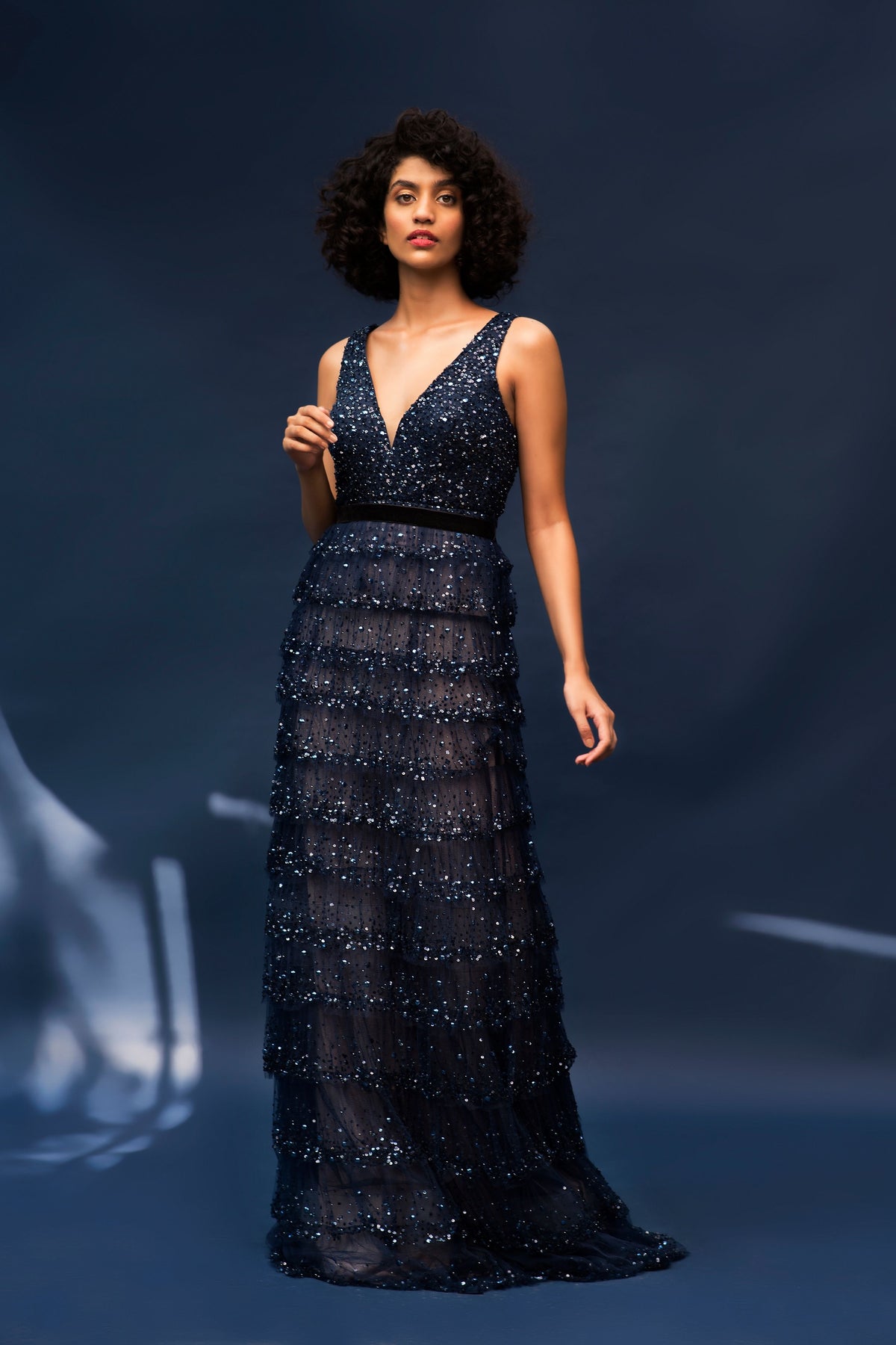 Navy Daisy Gown