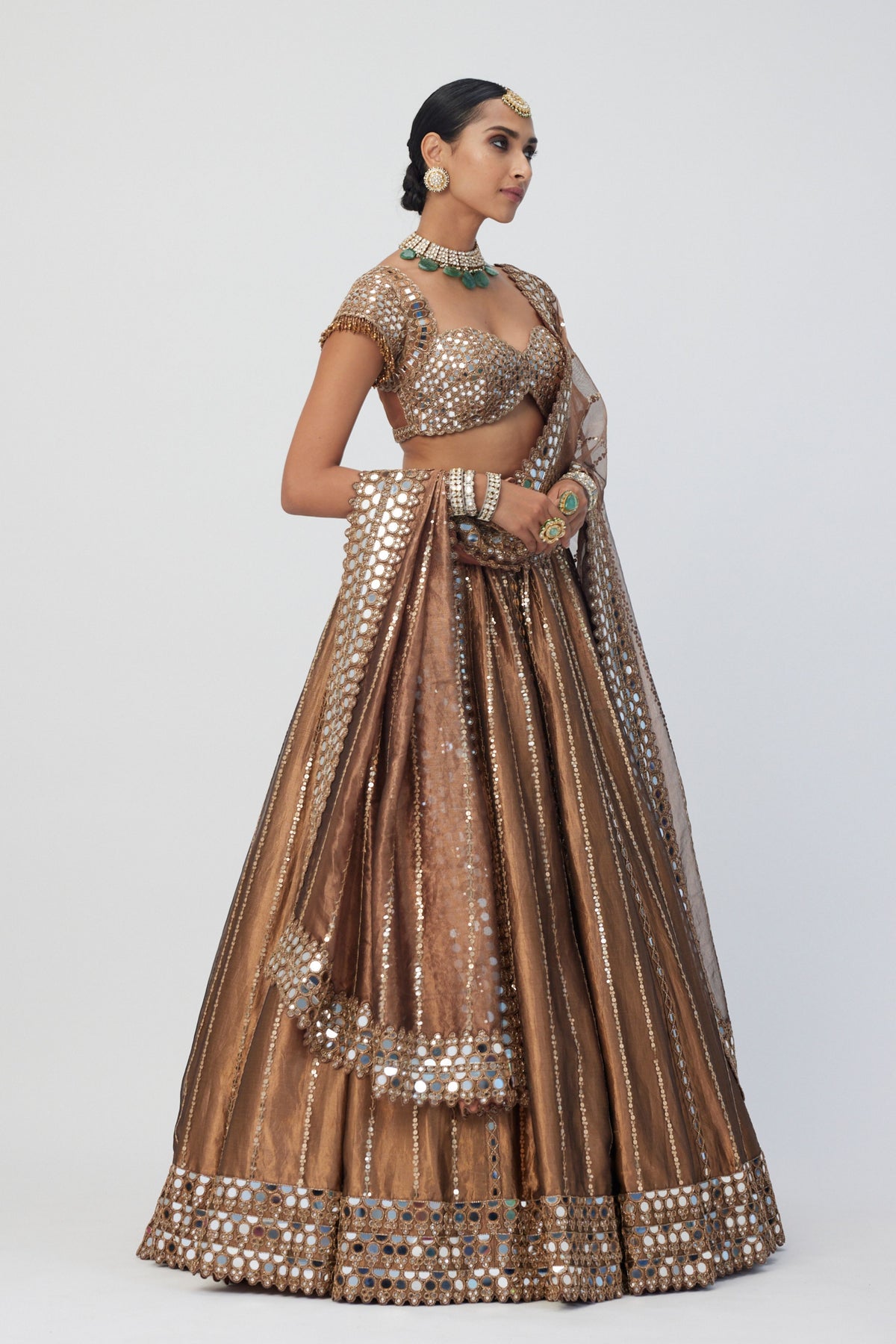 Copper Shimmer Lehenga Set