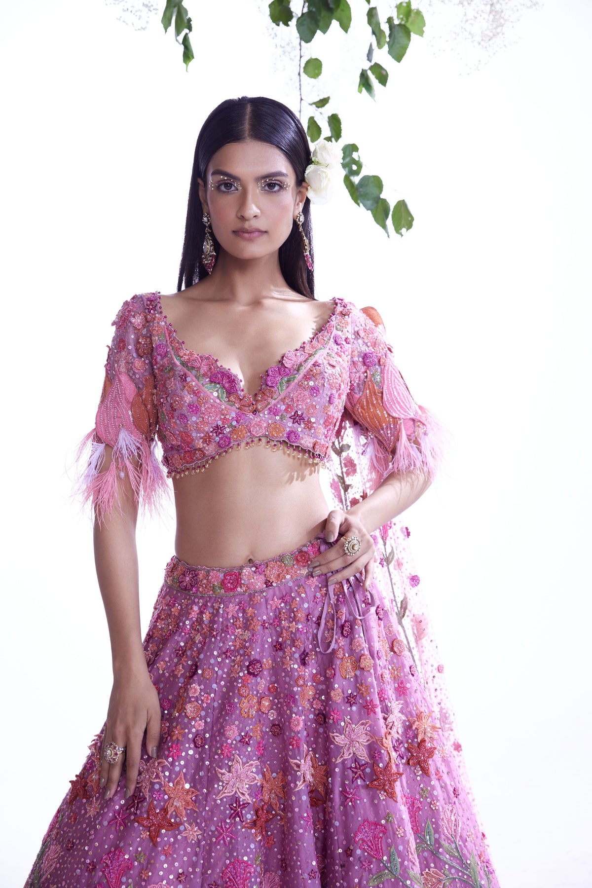 Base Light Purple Lehenga Set